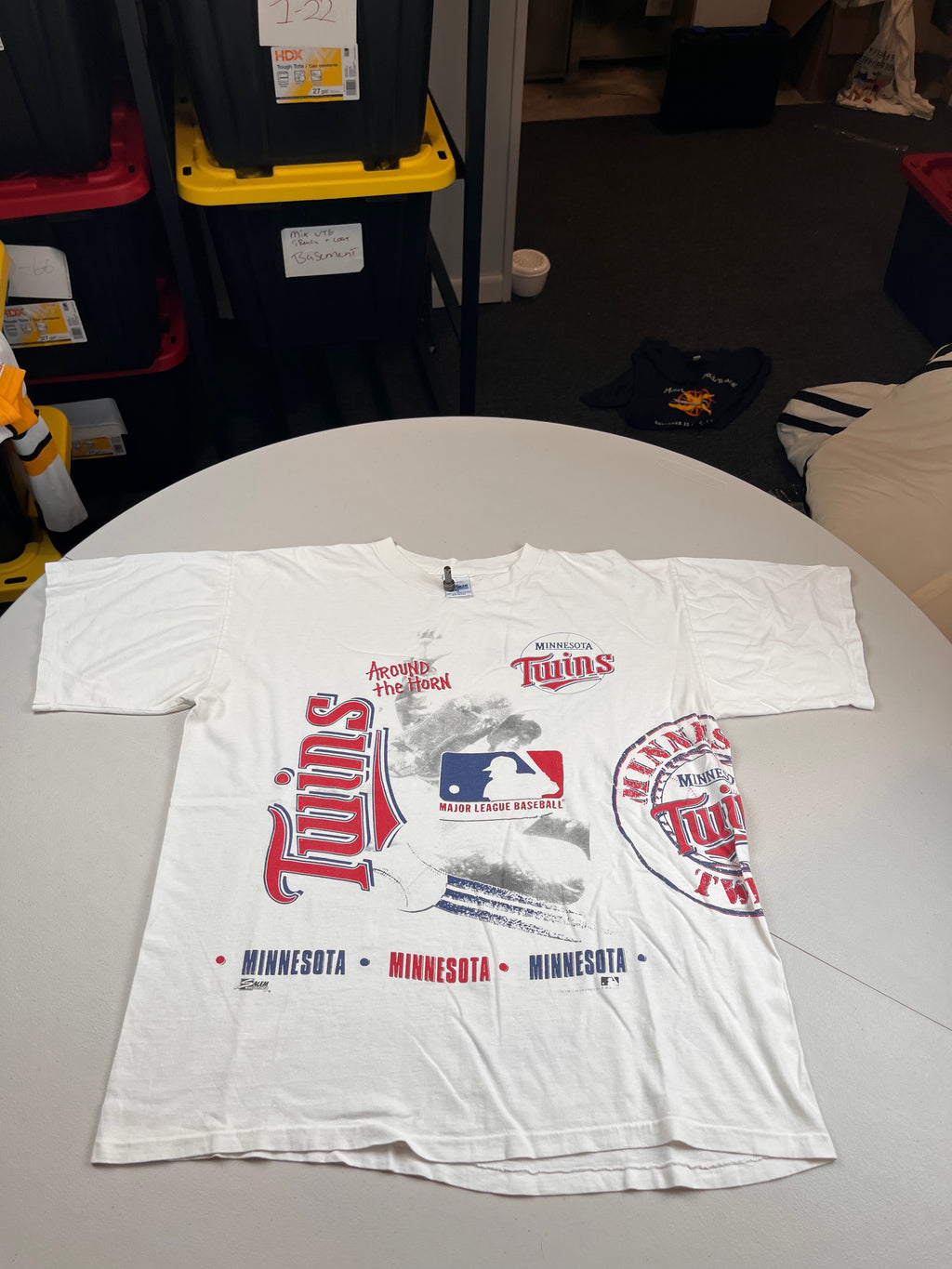 Vintage 90s Salem Minnesota Twins Around The Horn Wrap Around T-Shirt