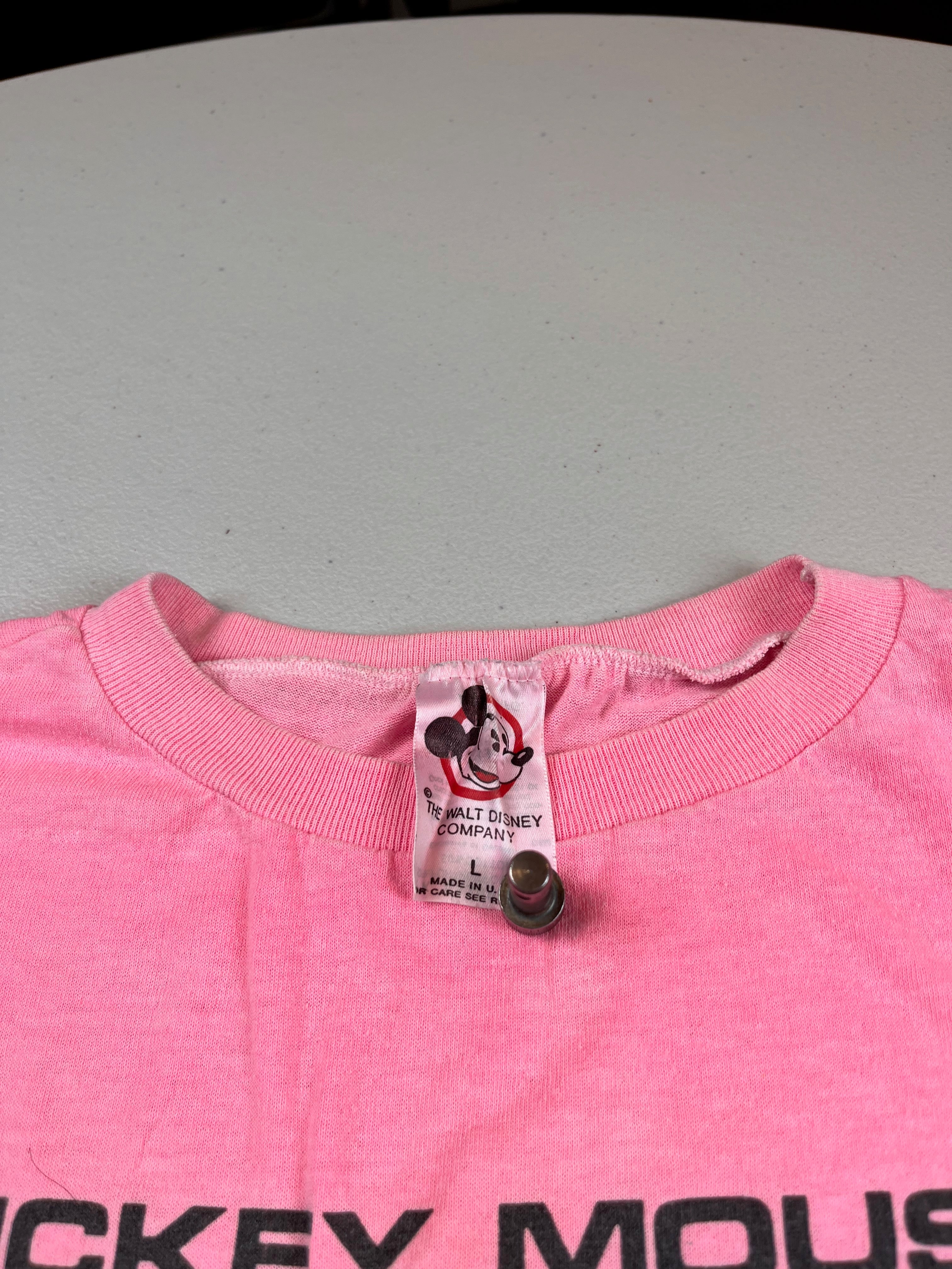Vintage 90s Mickey & Minnie Mouse Quadrant Pink T-Shirt