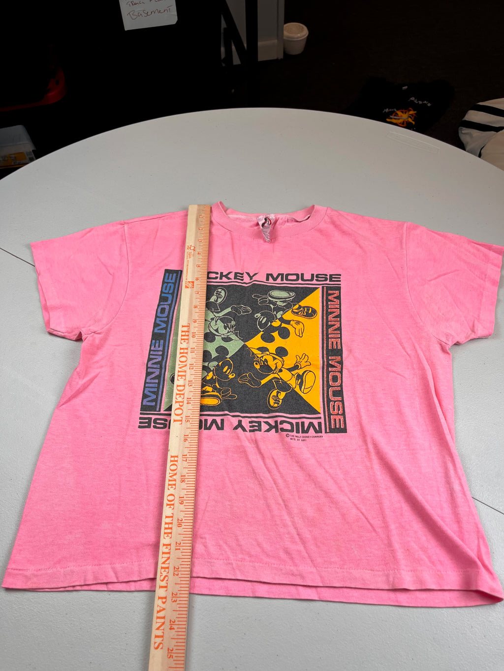 Vintage 90s Mickey & Minnie Mouse Quadrant Pink T-Shirt