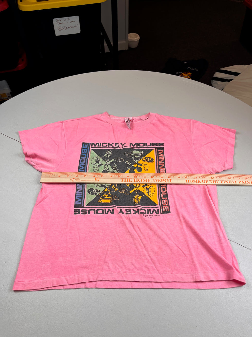 Vintage 90s Mickey & Minnie Mouse Quadrant Pink T-Shirt