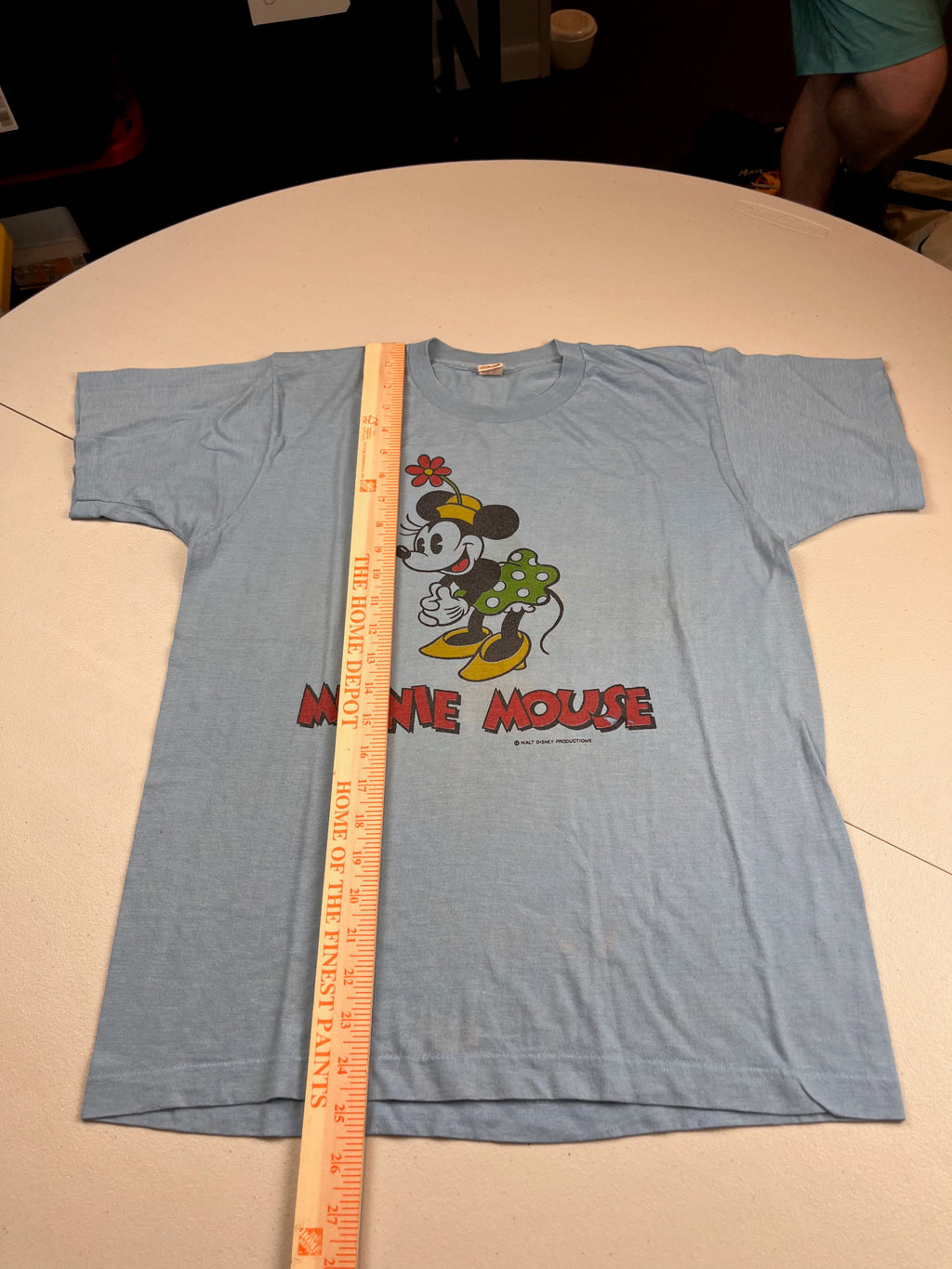 Vintage 70s Walt Disney Productions Minnie Mouse Light Blue T-Shirt