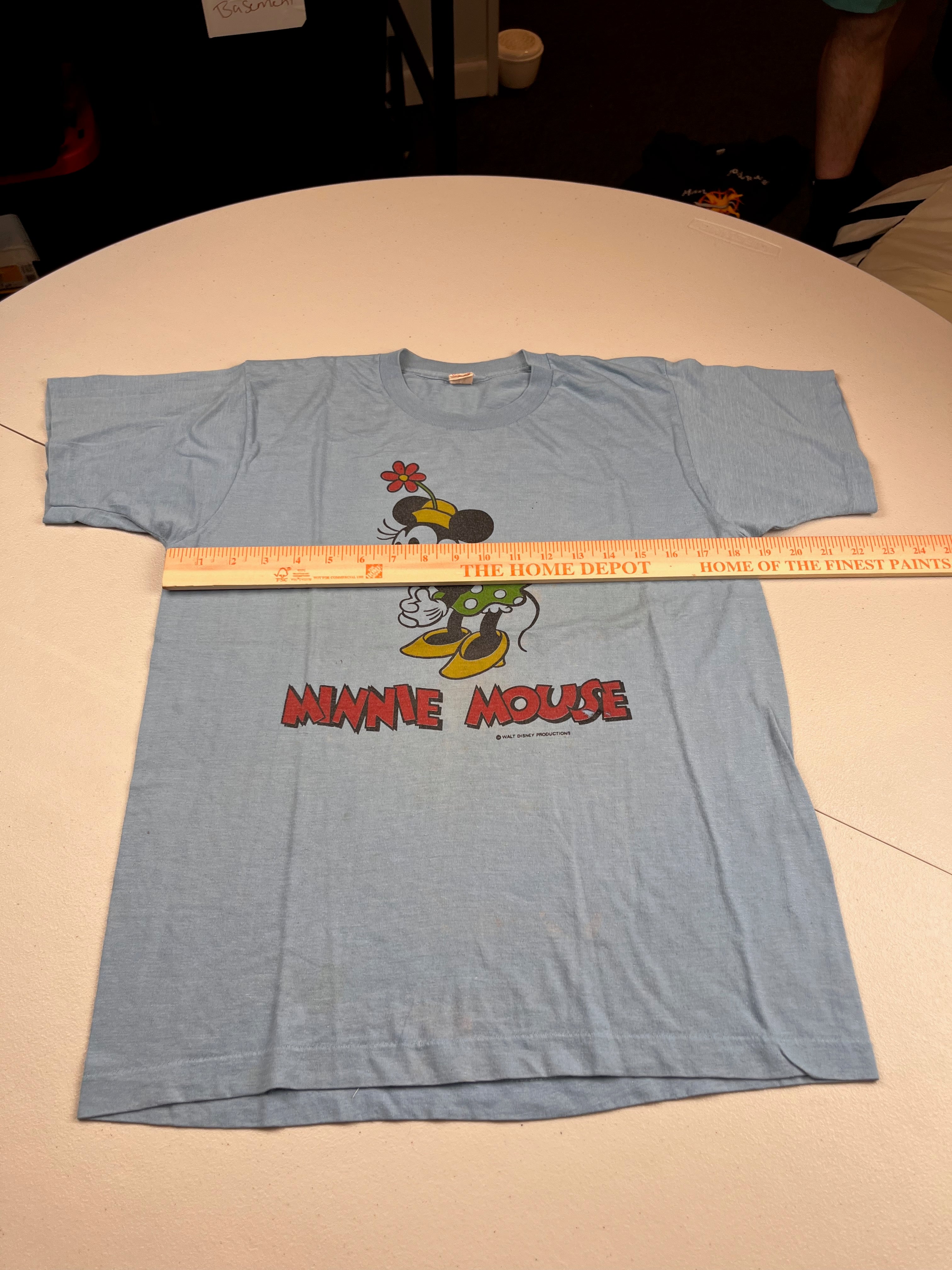 Vintage 70s Walt Disney Productions Minnie Mouse Light Blue T-Shirt