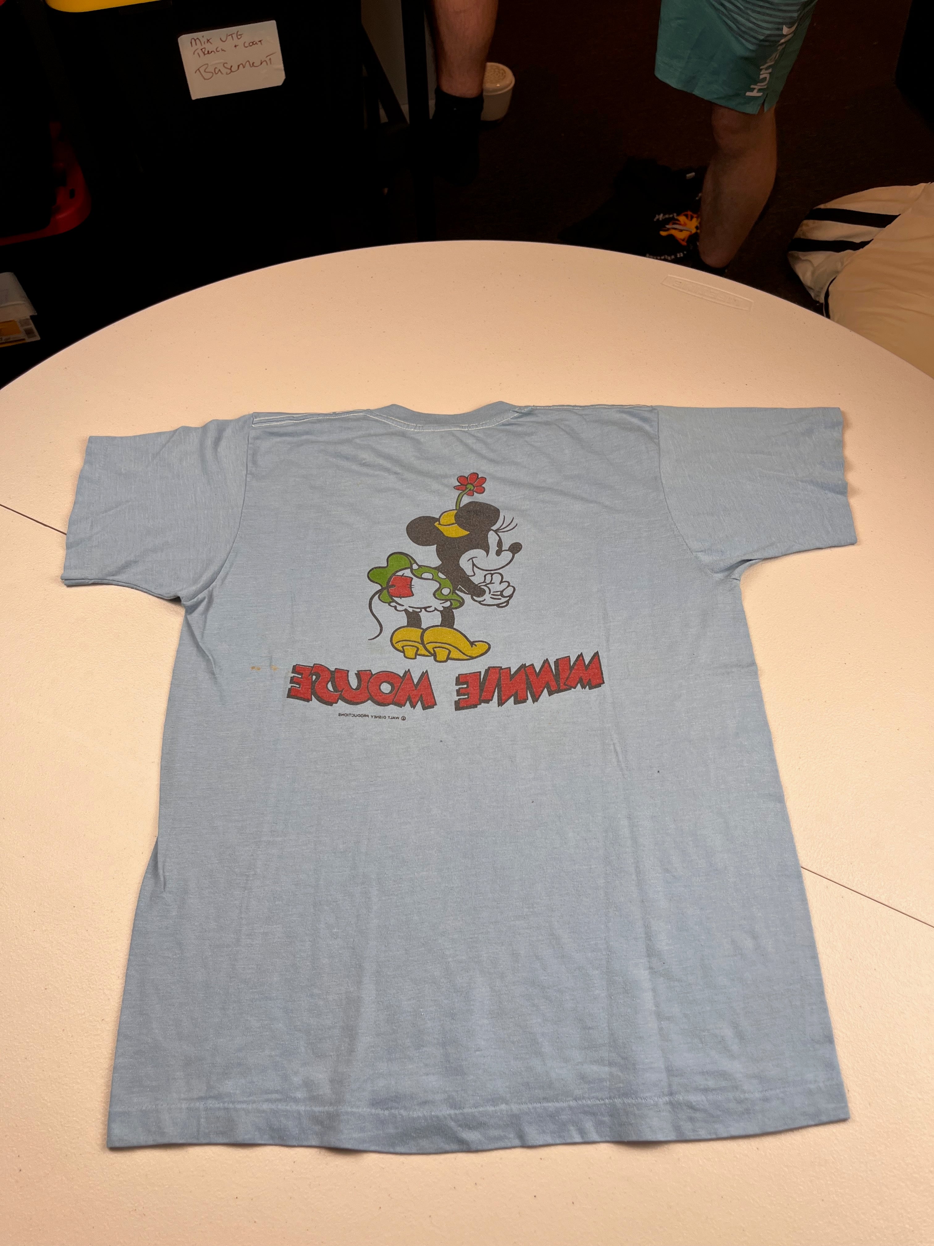 Vintage 70s Walt Disney Productions Minnie Mouse Light Blue T-Shirt