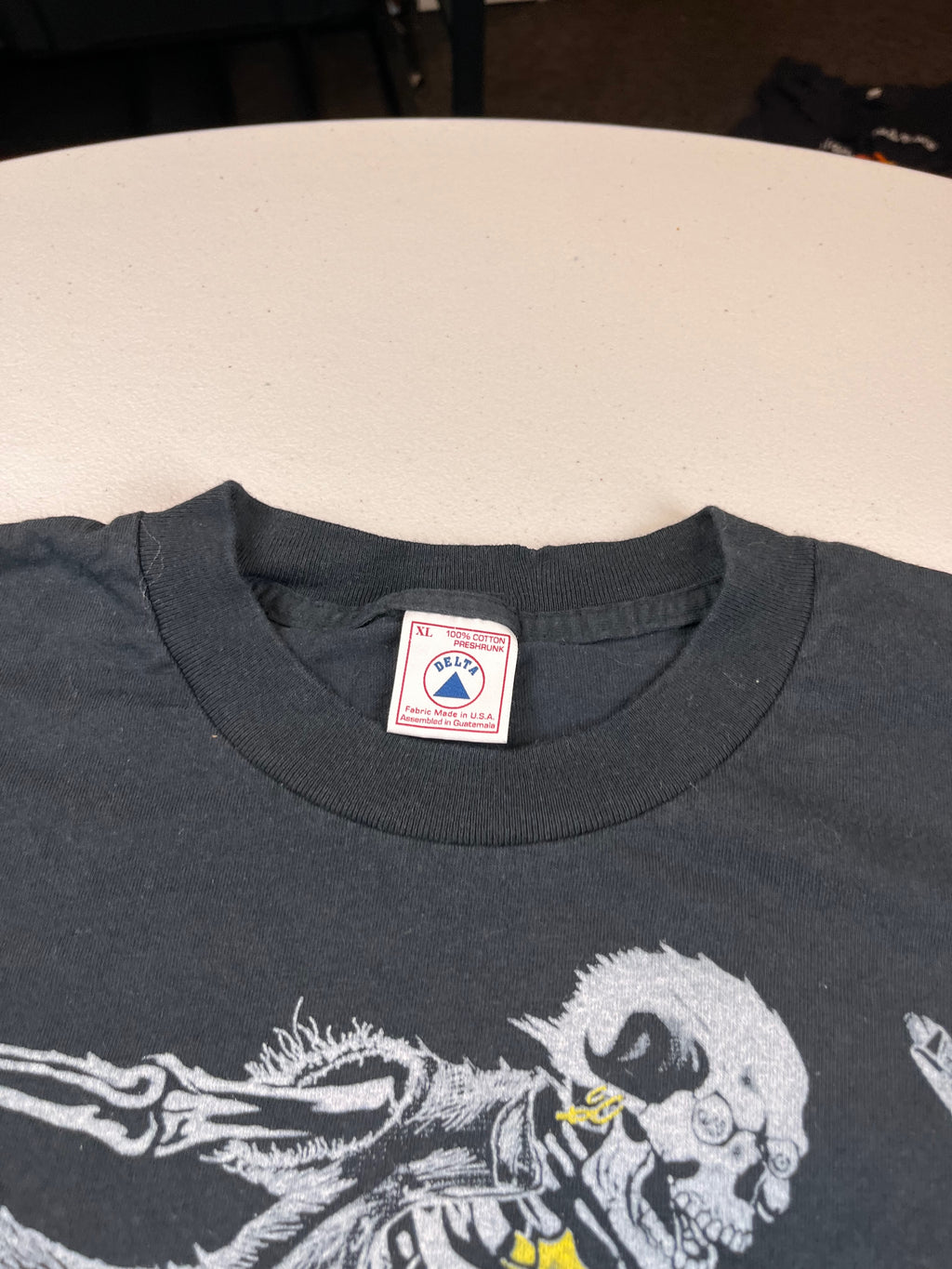 Vintage 1996 Not Fade Away Skateboard Skeleton Graphic T-Shirt