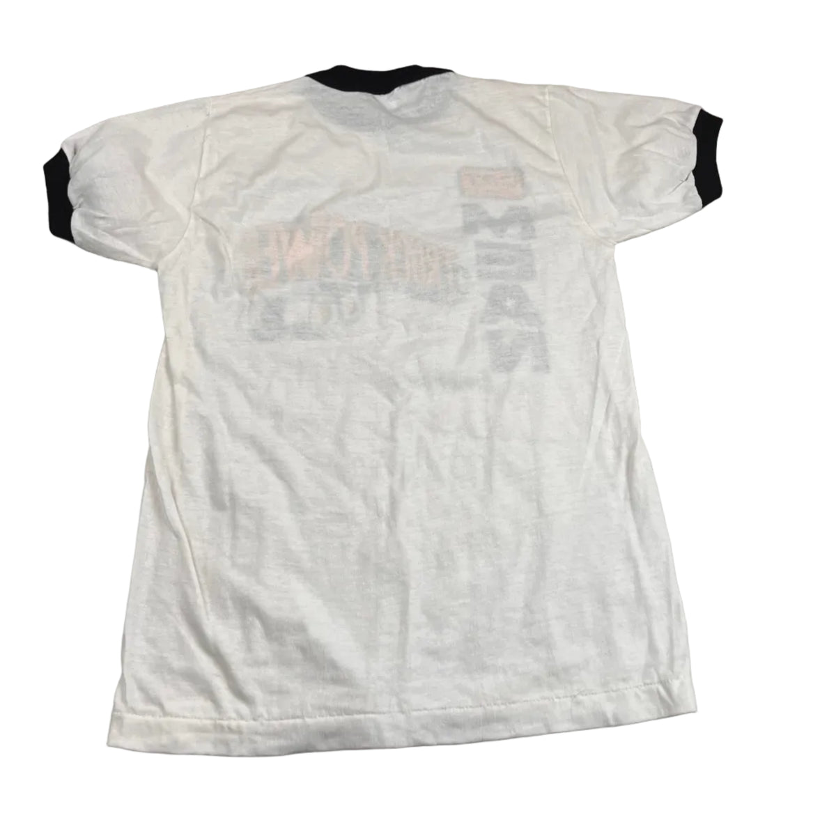 Vintage CAT Mean Truck Power Ringer T-Shirt White/Black