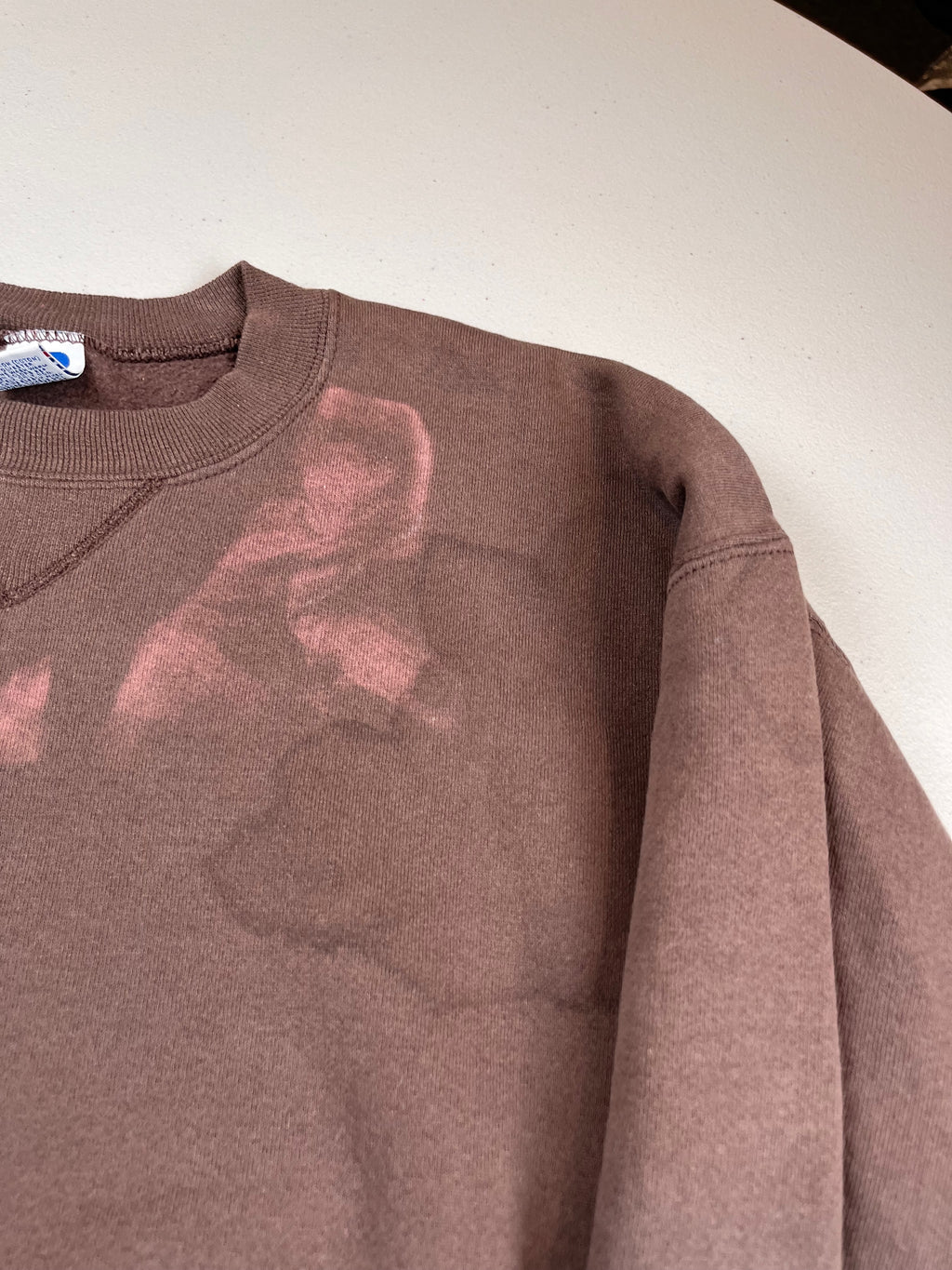 Vintage Russell Athletic Blank Crewneck Sweatshirt Faded Brown/Pink