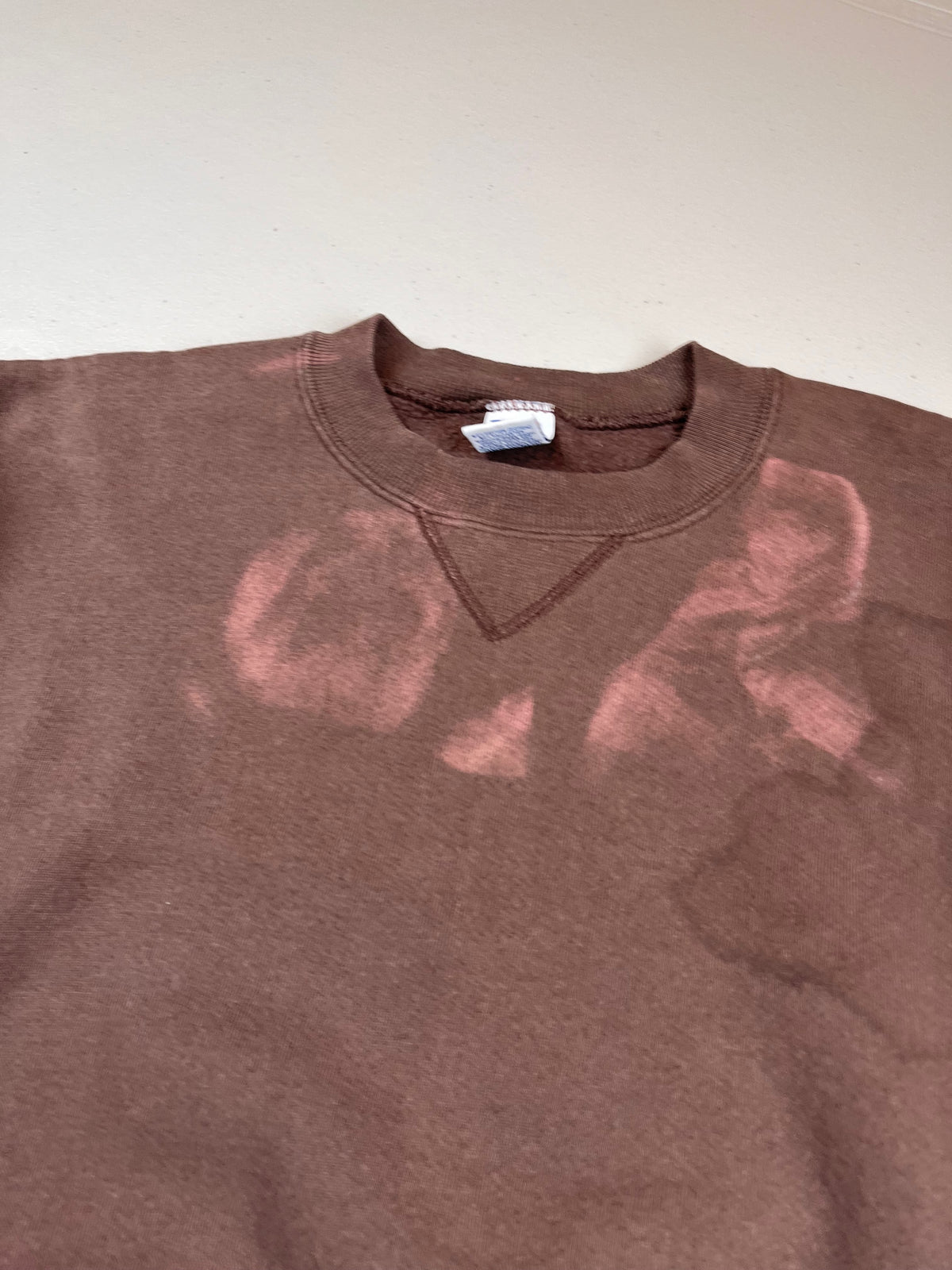 Vintage Russell Athletic Blank Crewneck Sweatshirt Faded Brown/Pink