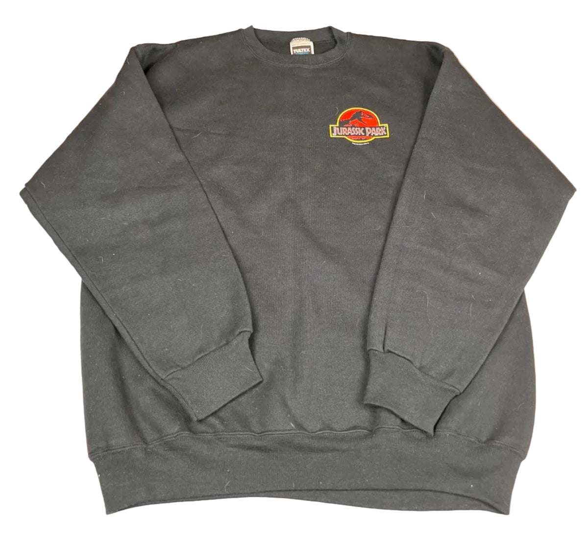 Vintage Jurassic Park Movie Logo Black Crewneck Sweatshirt