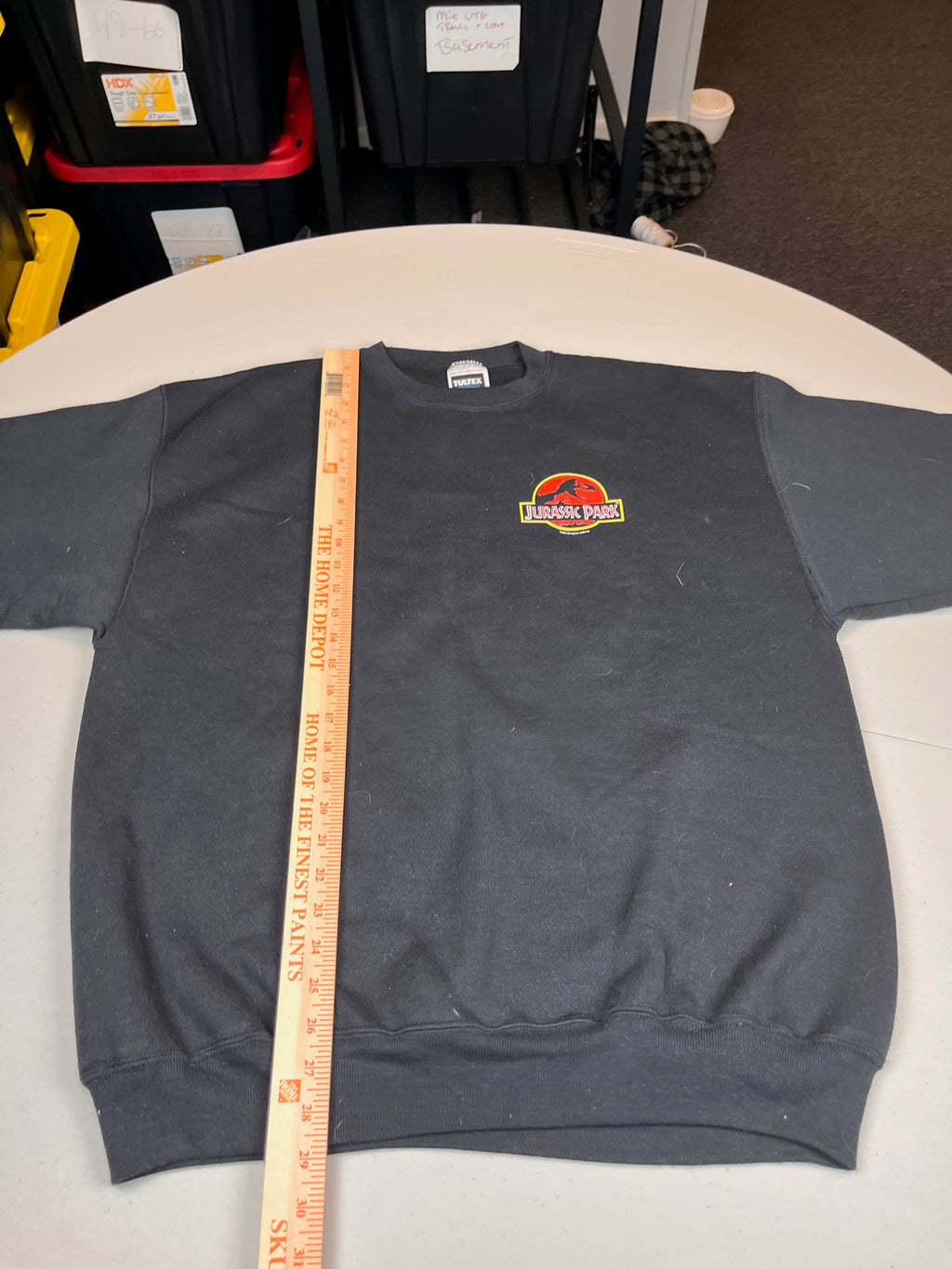 Vintage Jurassic Park Movie Logo Black Crewneck Sweatshirt