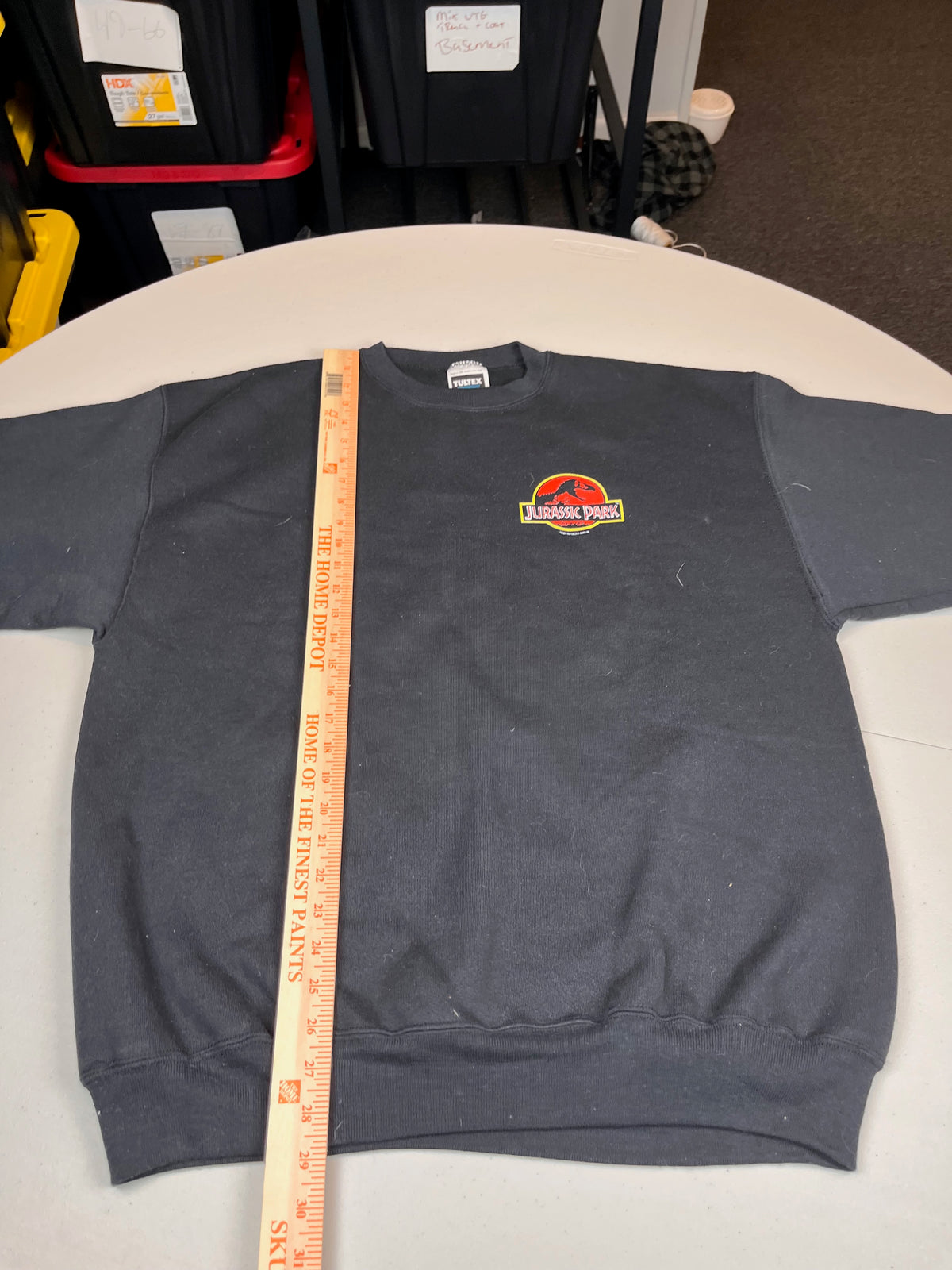 Vintage Jurassic Park Movie Logo Black Crewneck Sweatshirt