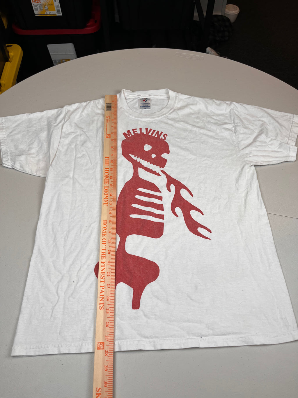 Vintage Melvins Band Skeleton Fire Graphic T-Shirt White