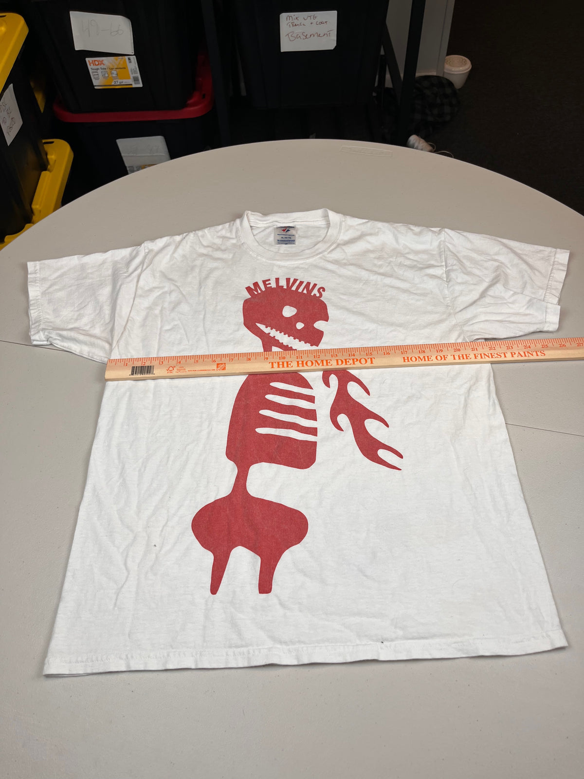 Vintage Melvins Band Skeleton Fire Graphic T-Shirt White