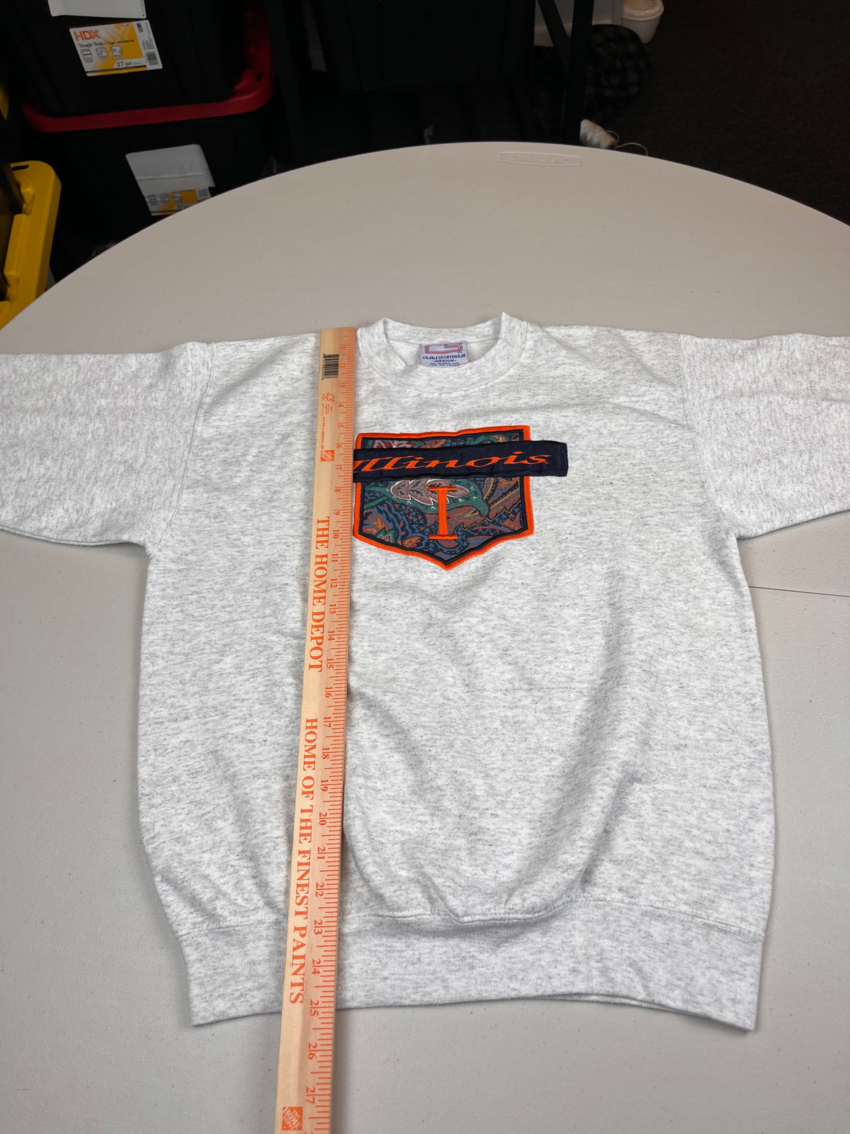 Vintage Illinois Fighting Illini Graphic Crewneck Sweatshirt Grey