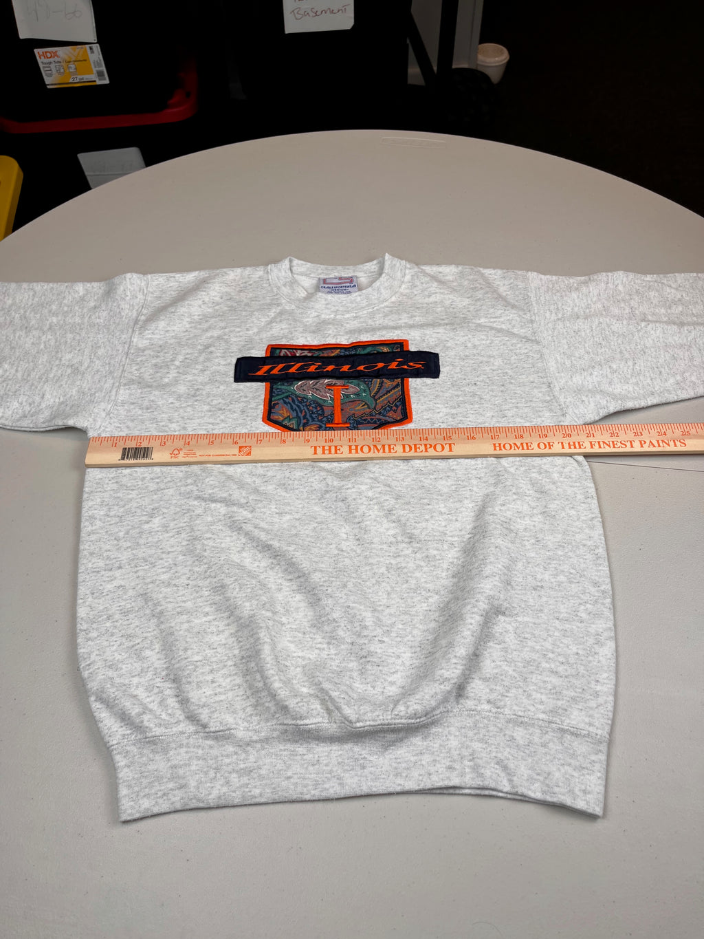 Vintage Illinois Fighting Illini Graphic Crewneck Sweatshirt Grey