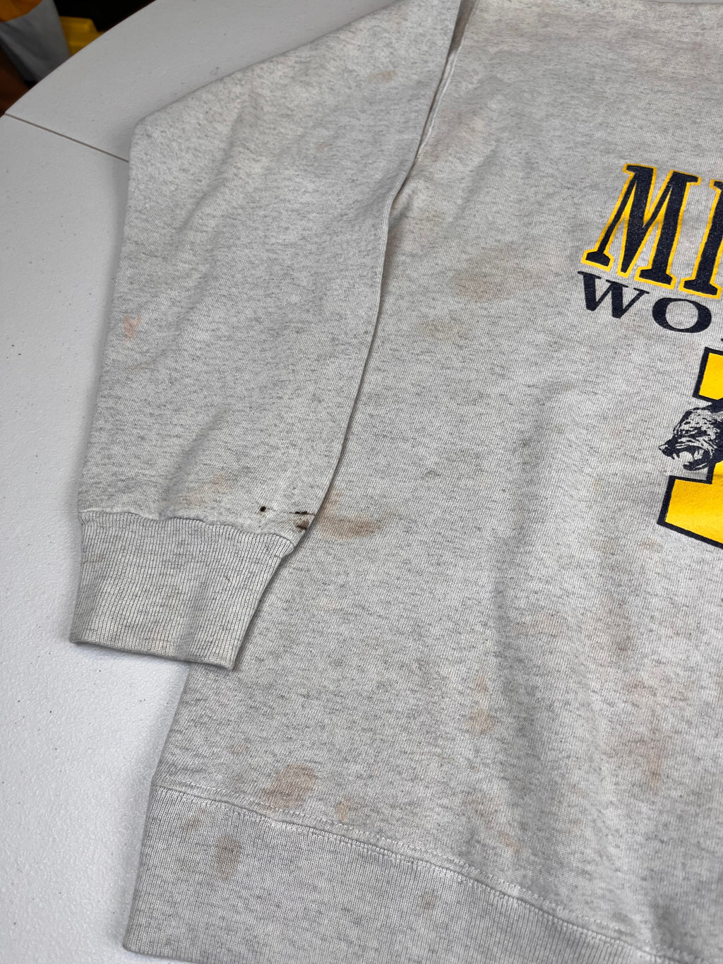 Vintage Michigan Wolverines Logo Graphic Crewneck Sweatshirt