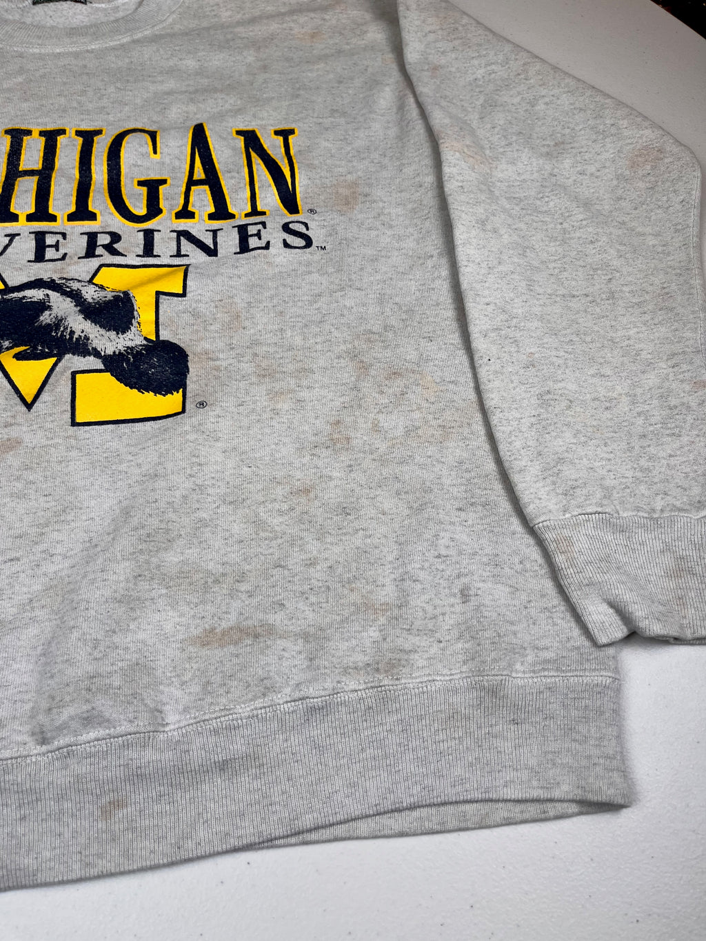 Vintage Michigan Wolverines Logo Graphic Crewneck Sweatshirt