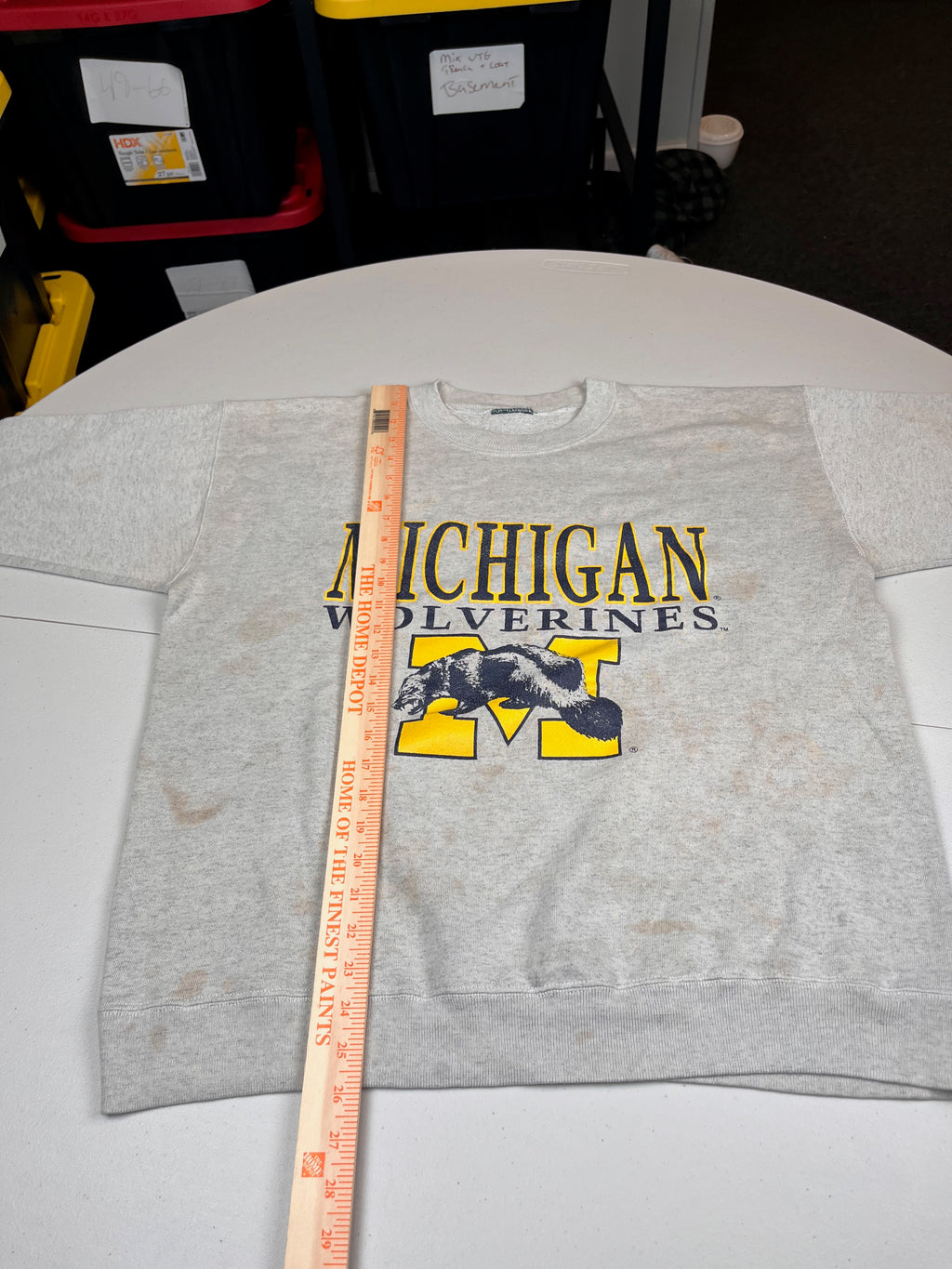 Vintage Michigan Wolverines Logo Graphic Crewneck Sweatshirt