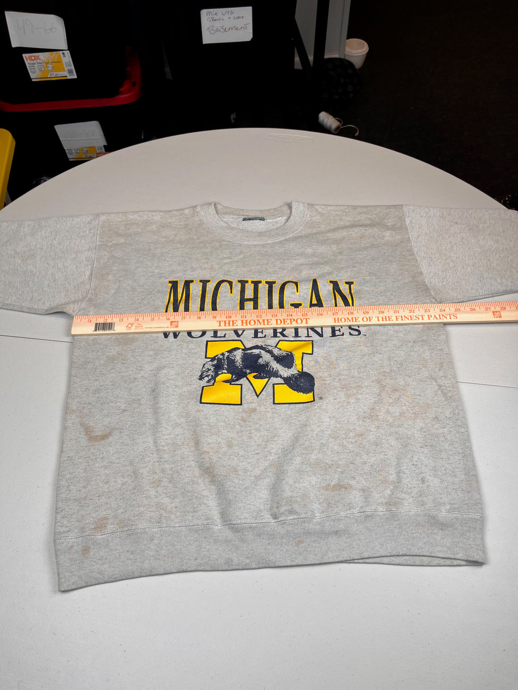 Vintage Michigan Wolverines Logo Graphic Crewneck Sweatshirt