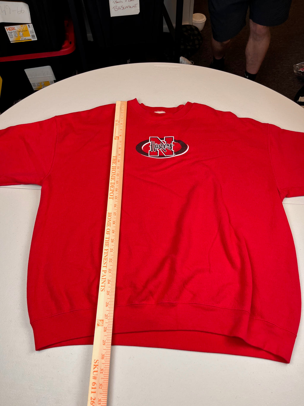 Vintage Nebraska Huskers Embroidered Logo Crewneck Sweatshirt