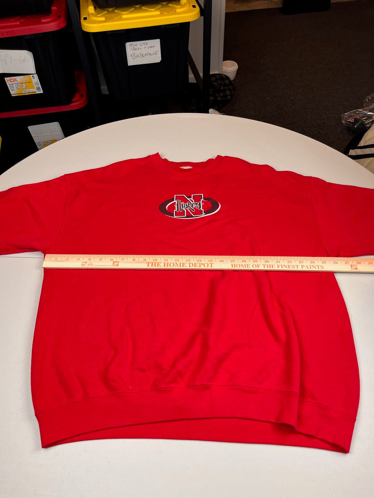 Vintage Nebraska Huskers Embroidered Logo Crewneck Sweatshirt