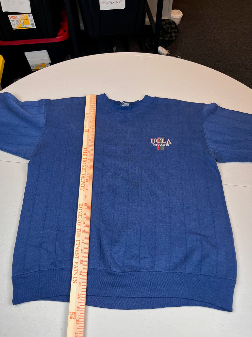 Vintage UCLA Bruins Blue Textured Stripe Crewneck Sweatshirt