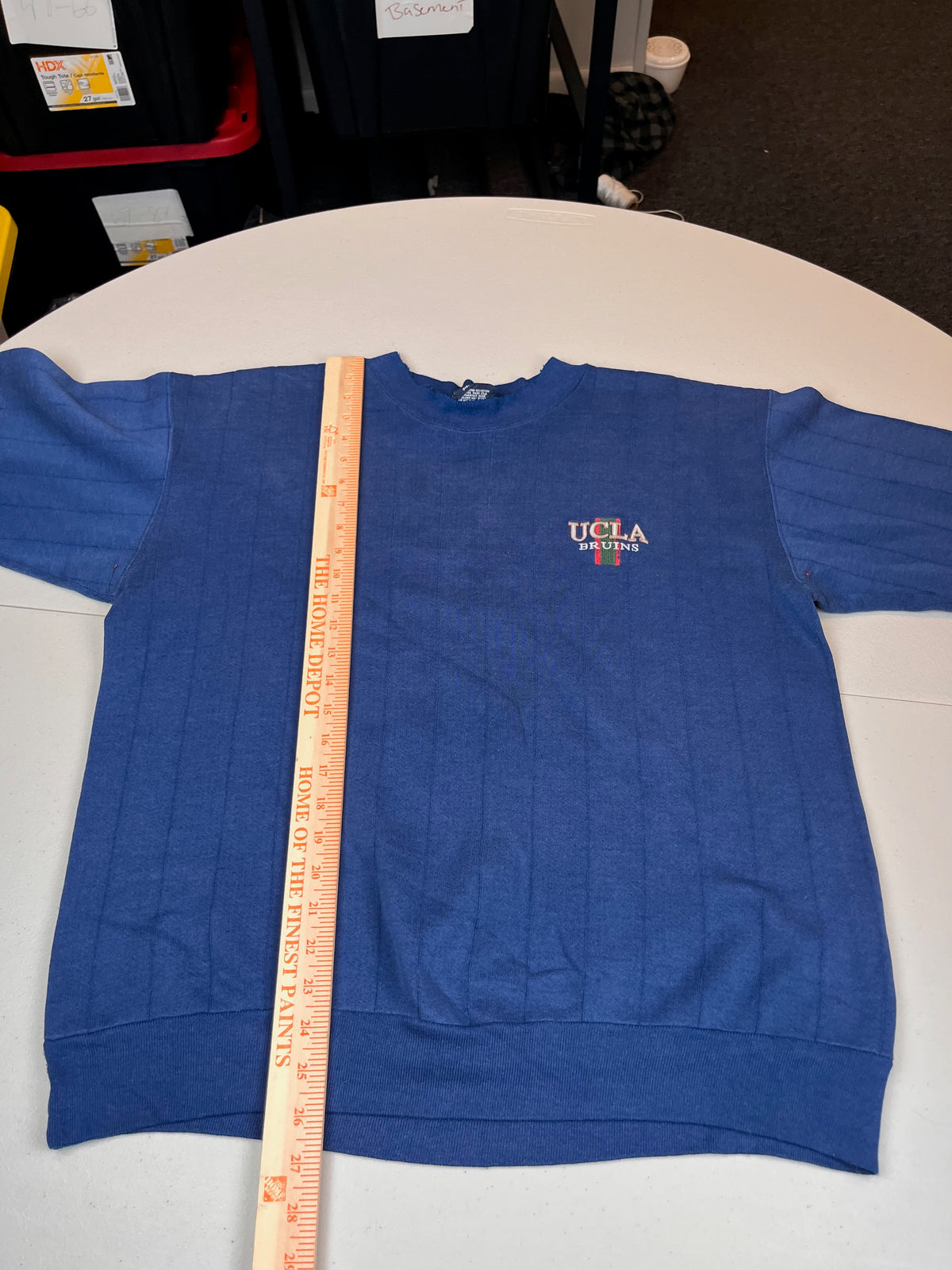 Vintage UCLA Bruins Blue Textured Stripe Crewneck Sweatshirt