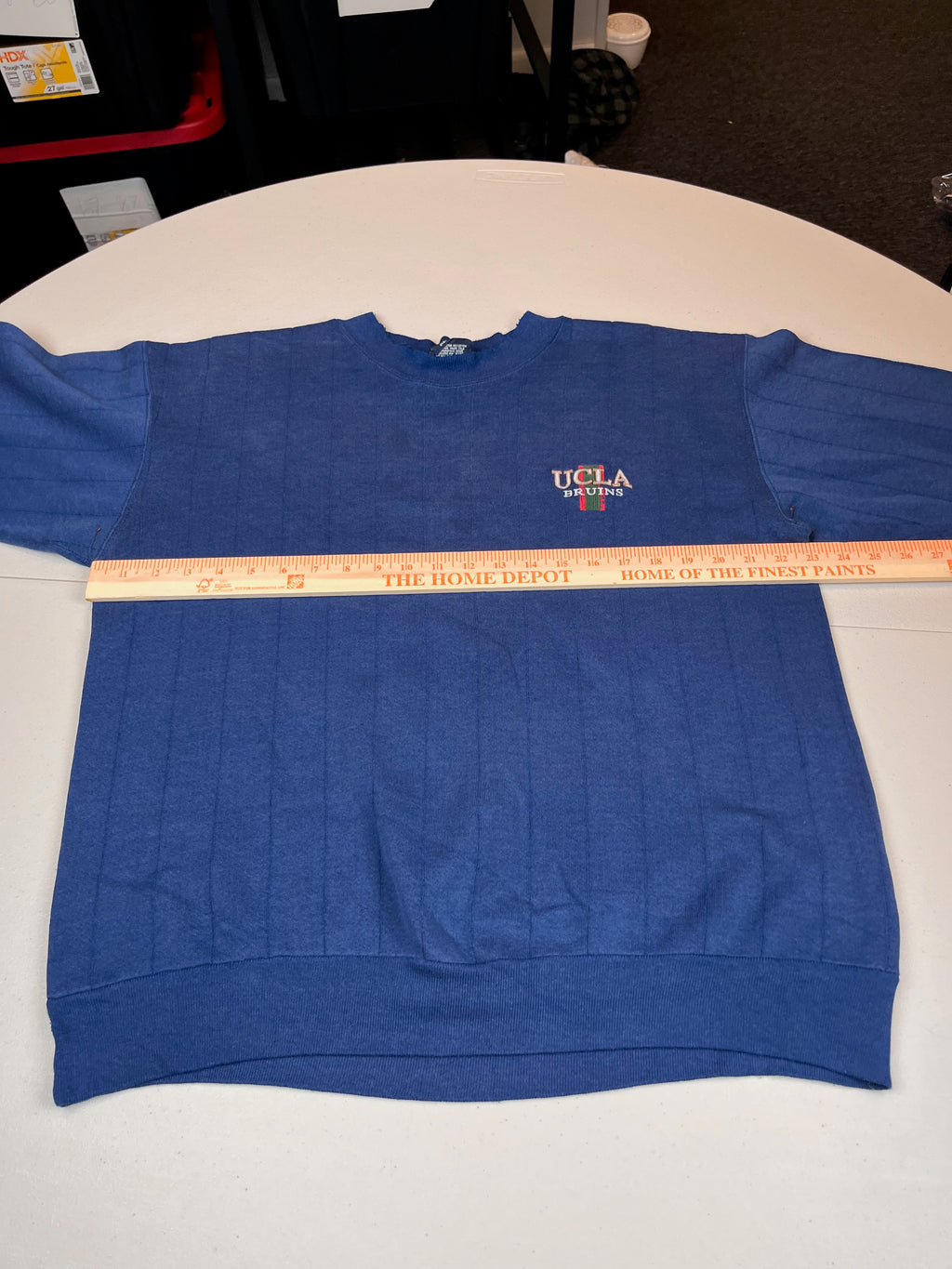 Vintage UCLA Bruins Blue Textured Stripe Crewneck Sweatshirt