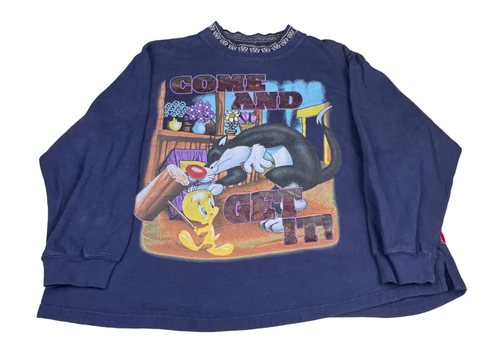 Vintage Looney Tunes Sylvester Tweety "Come and Get It" Sweatshirt