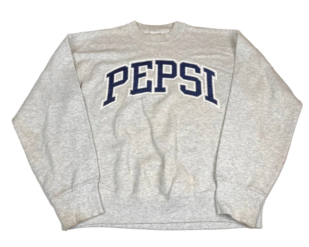 Vintage Pepsi Arch Logo Embroidered Crewneck Sweatshirt Light