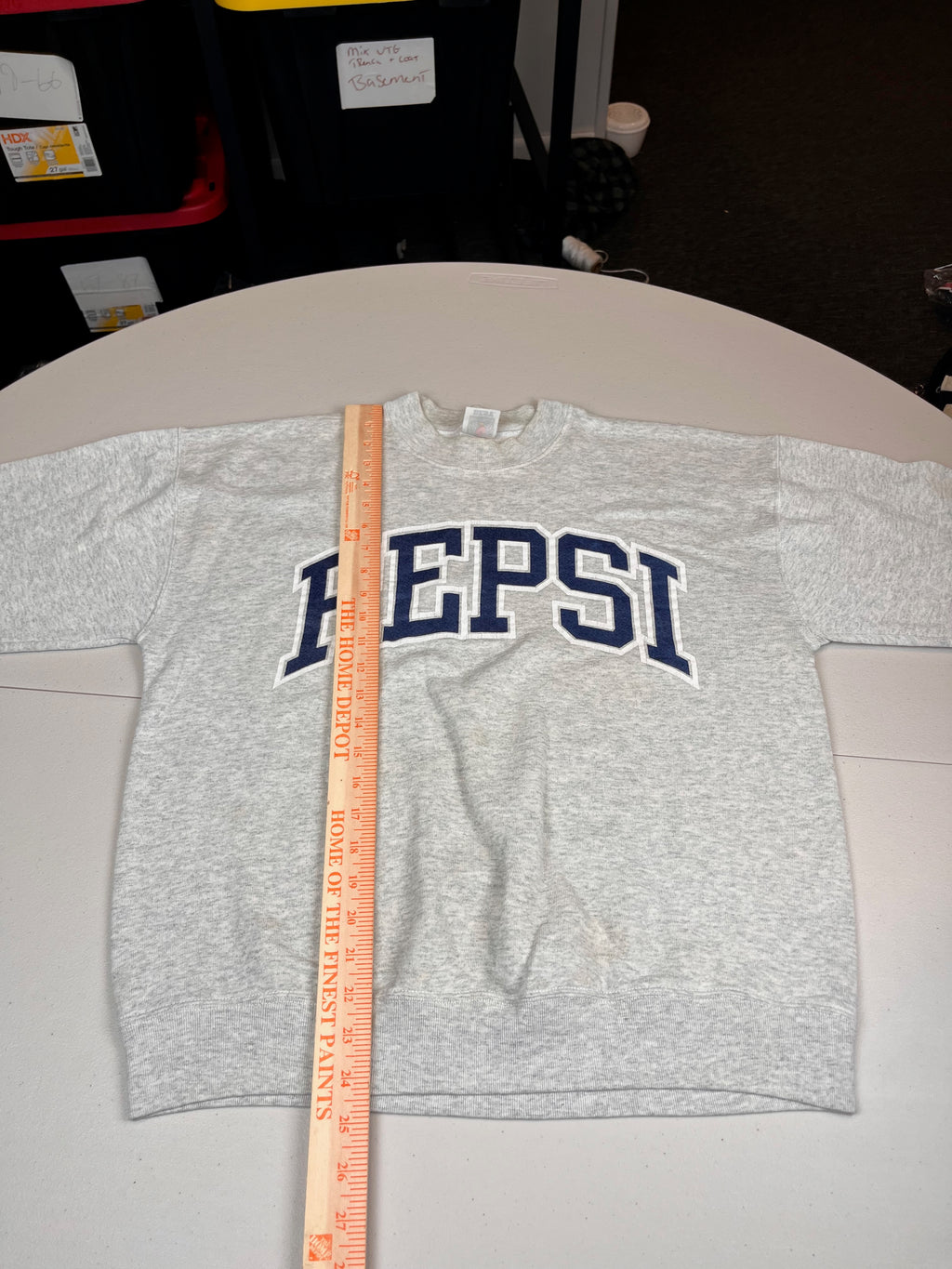 Vintage Pepsi Arch Logo Embroidered Crewneck Sweatshirt Light