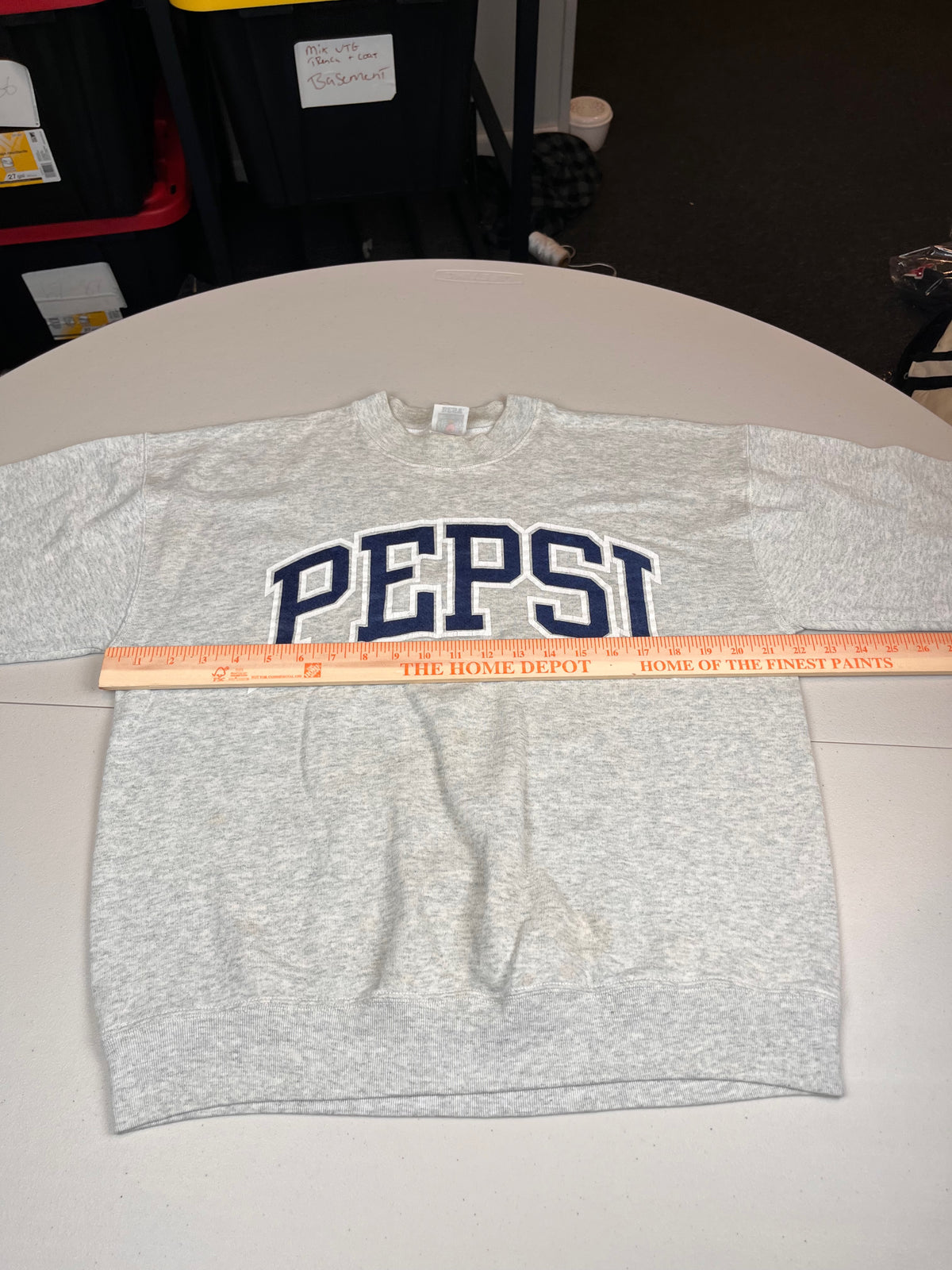 Vintage Pepsi Arch Logo Embroidered Crewneck Sweatshirt Light