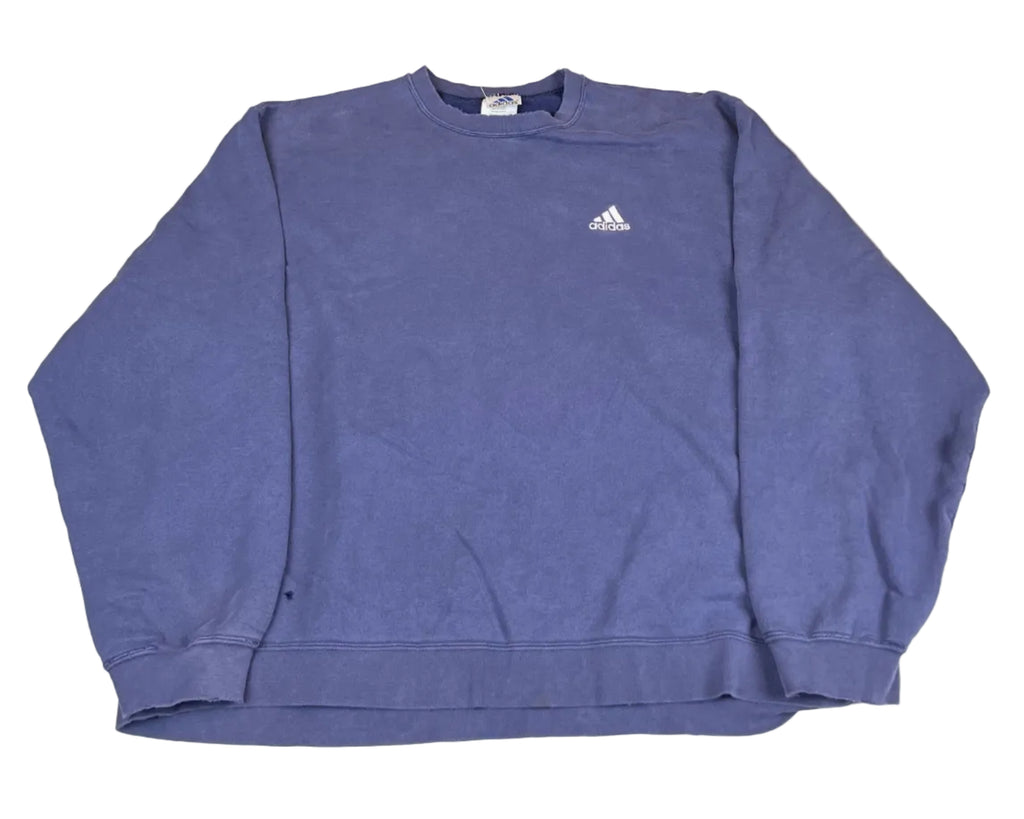 Vintage Adidas Center Logo Faded Blue Crewneck Sweatshirt