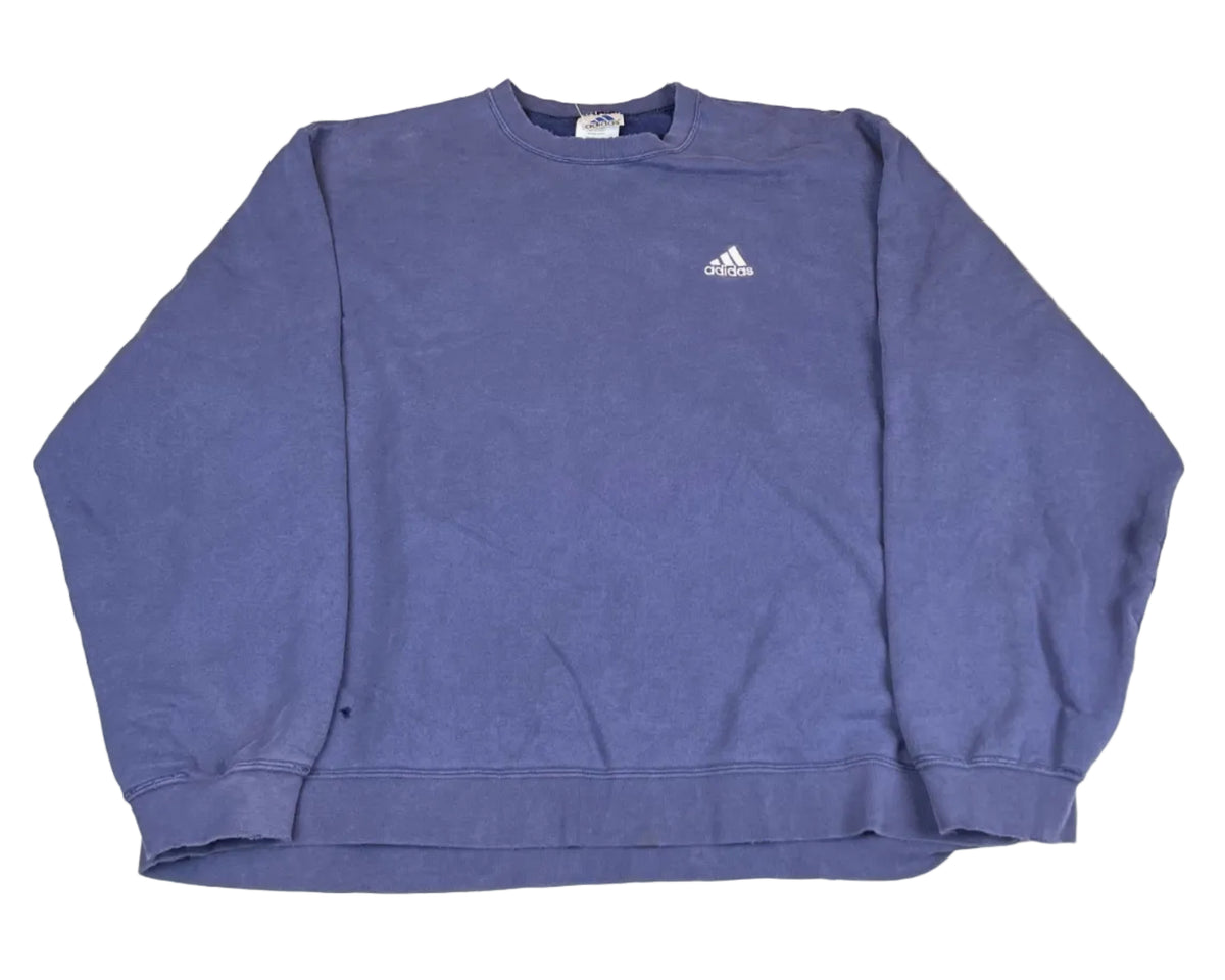 Vintage Adidas Center Logo Faded Blue Crewneck Sweatshirt
