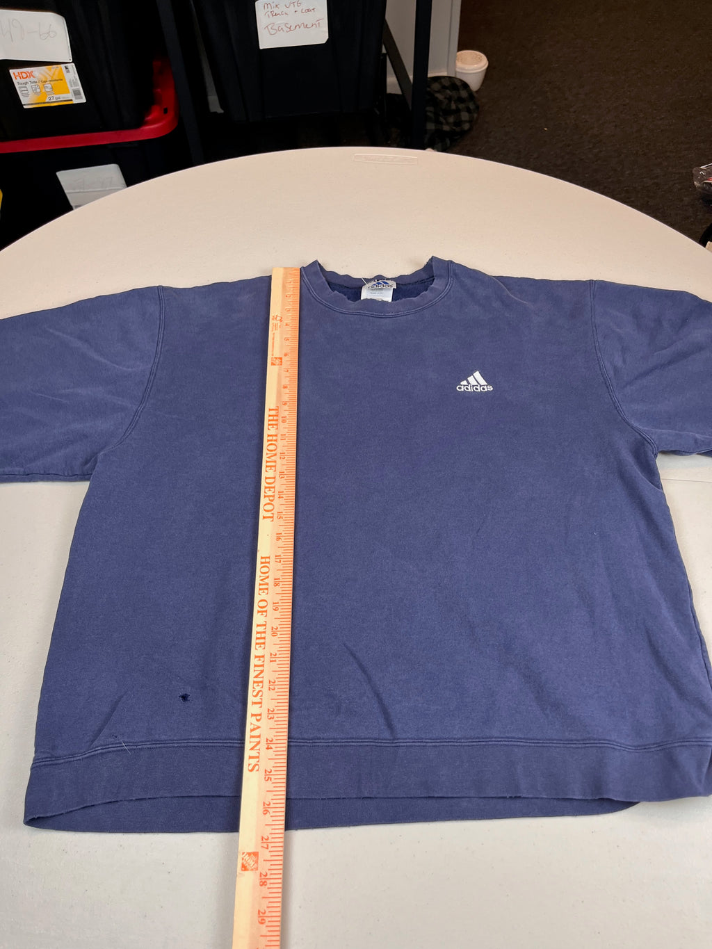 Vintage Adidas Center Logo Faded Blue Crewneck Sweatshirt