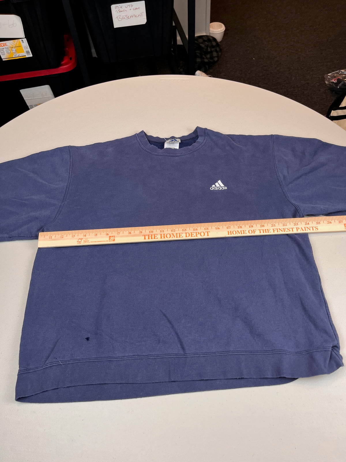 Vintage Adidas Center Logo Faded Blue Crewneck Sweatshirt