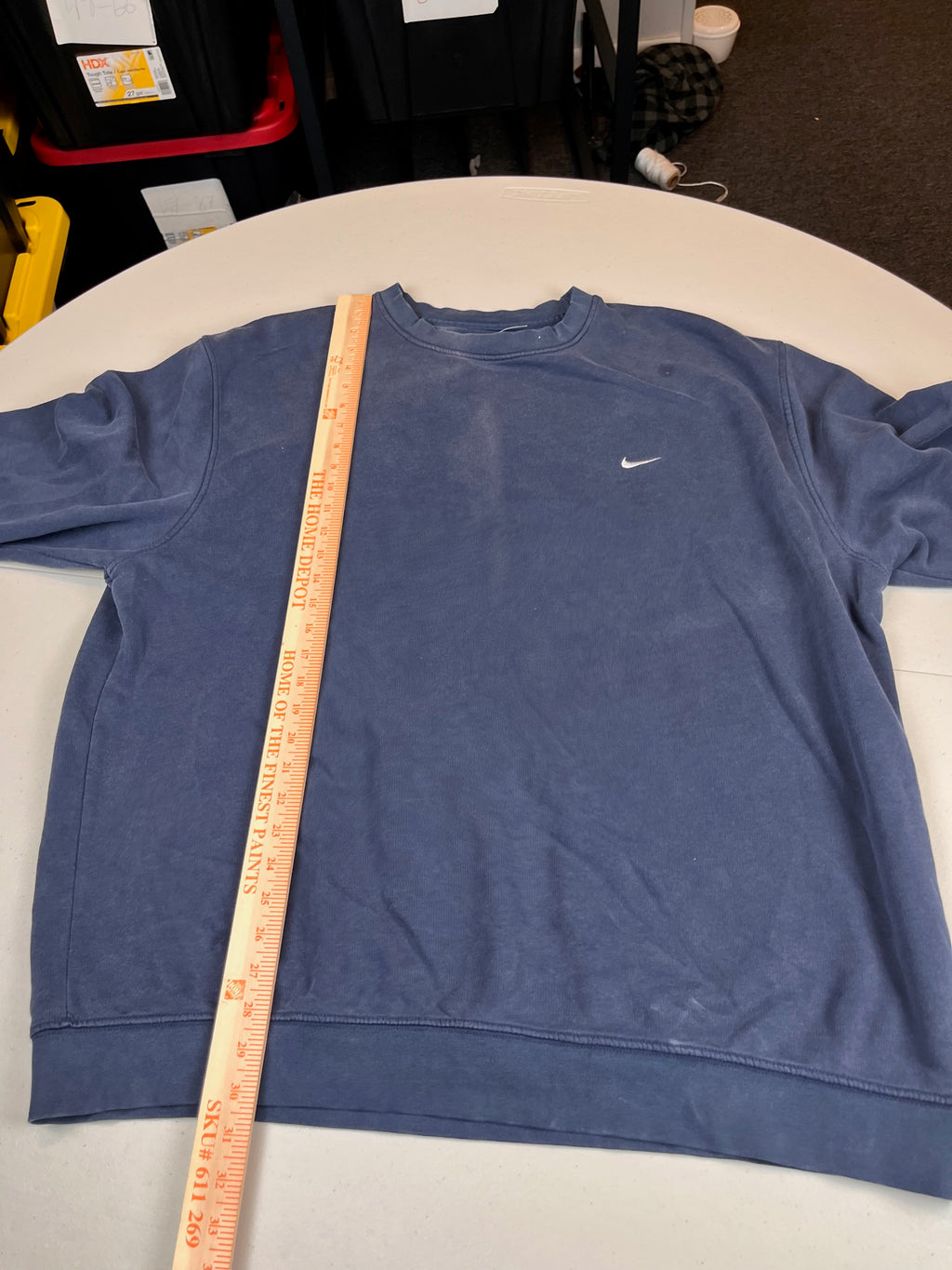 Vintage Nike Swoosh Center Logo Crewneck Sweatshirt Faded Blue