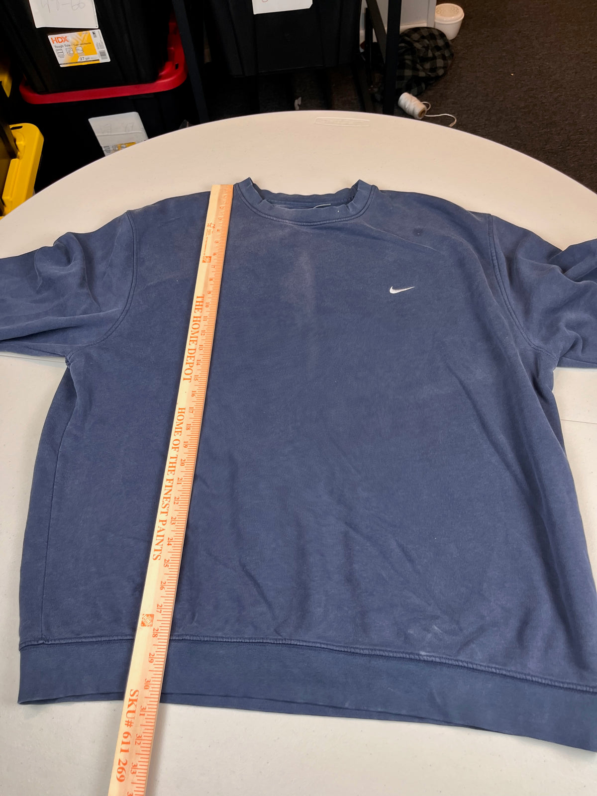 Vintage Nike Swoosh Center Logo Crewneck Sweatshirt Faded Blue