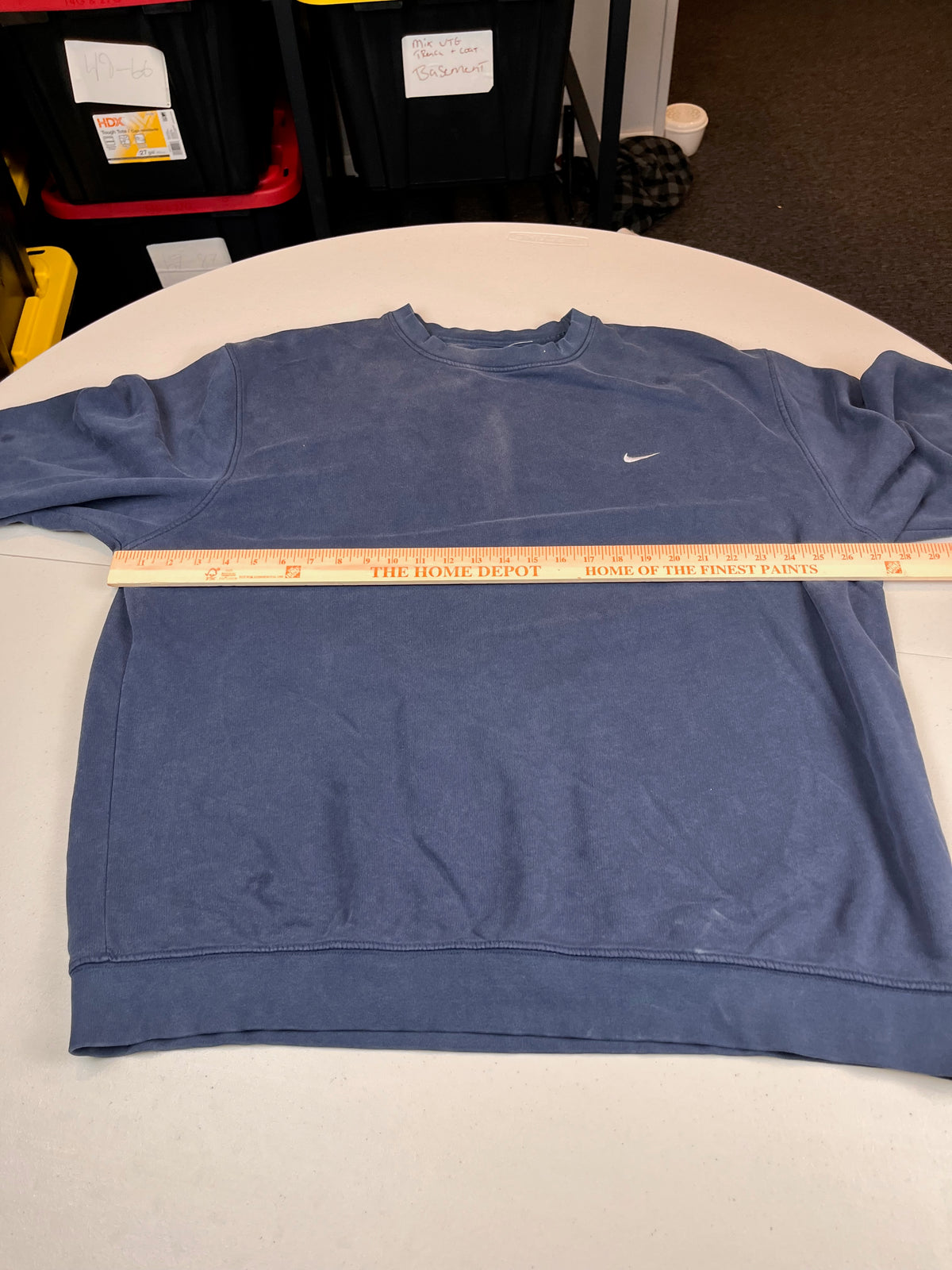 Vintage Nike Swoosh Center Logo Crewneck Sweatshirt Faded Blue
