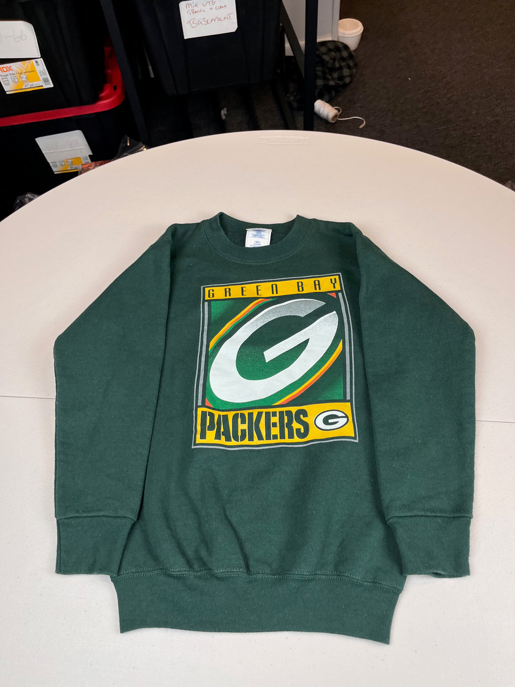 Vintage Green Bay Packers Logo Graphic Crewneck Sweatshirt