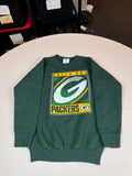 Vintage Green Bay Packers Logo Graphic Crewneck Sweatshirt