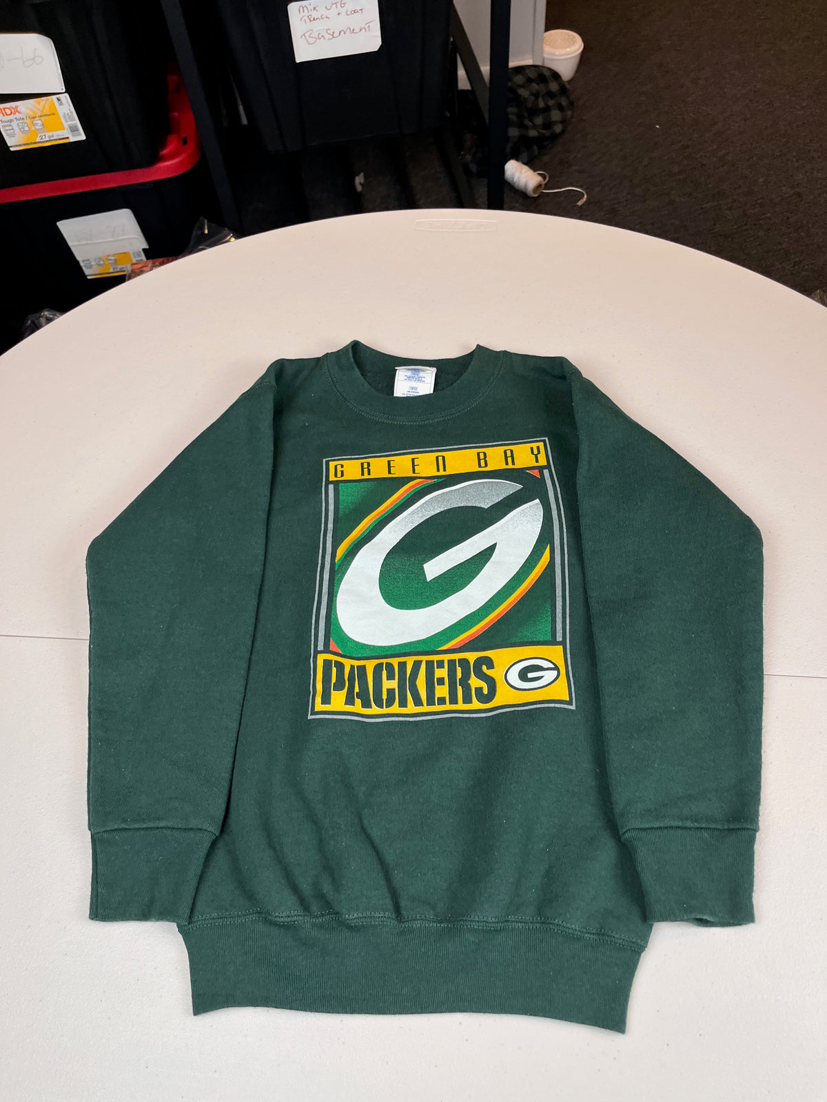 Vintage Green Bay Packers Logo Graphic Crewneck Sweatshirt