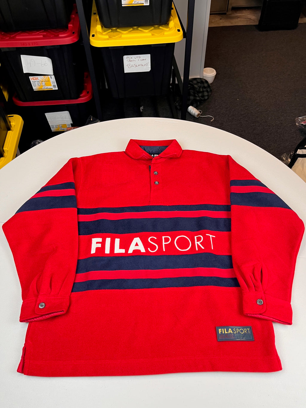 Vintage Fila Sport Sailing Striped Polo Collar Sweatshirt