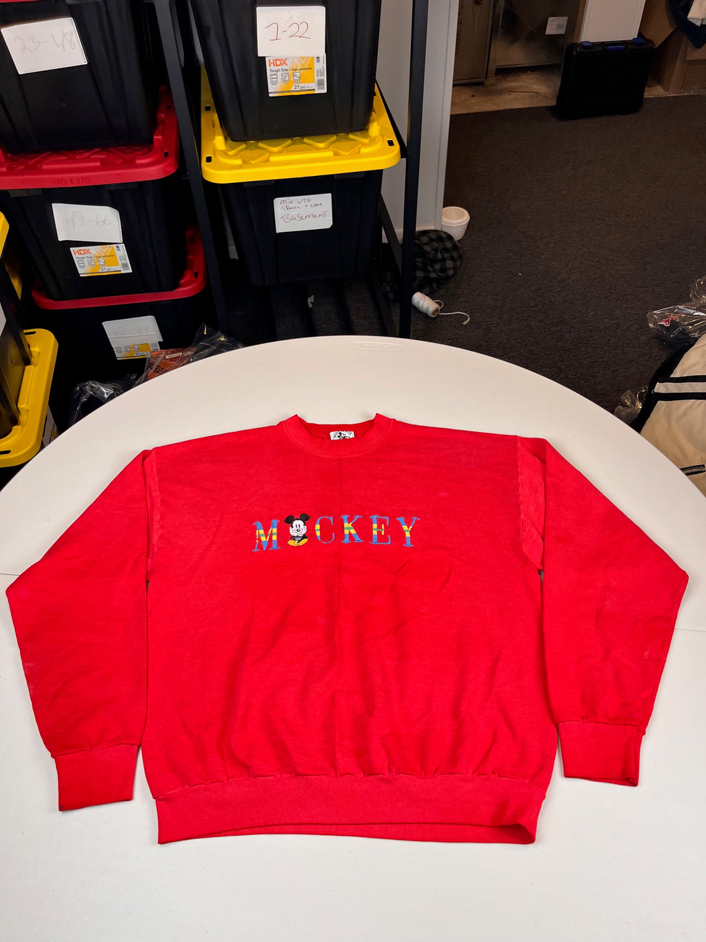 Vintage Disney Mickey Mouse Spellout Crewneck Sweatshirt