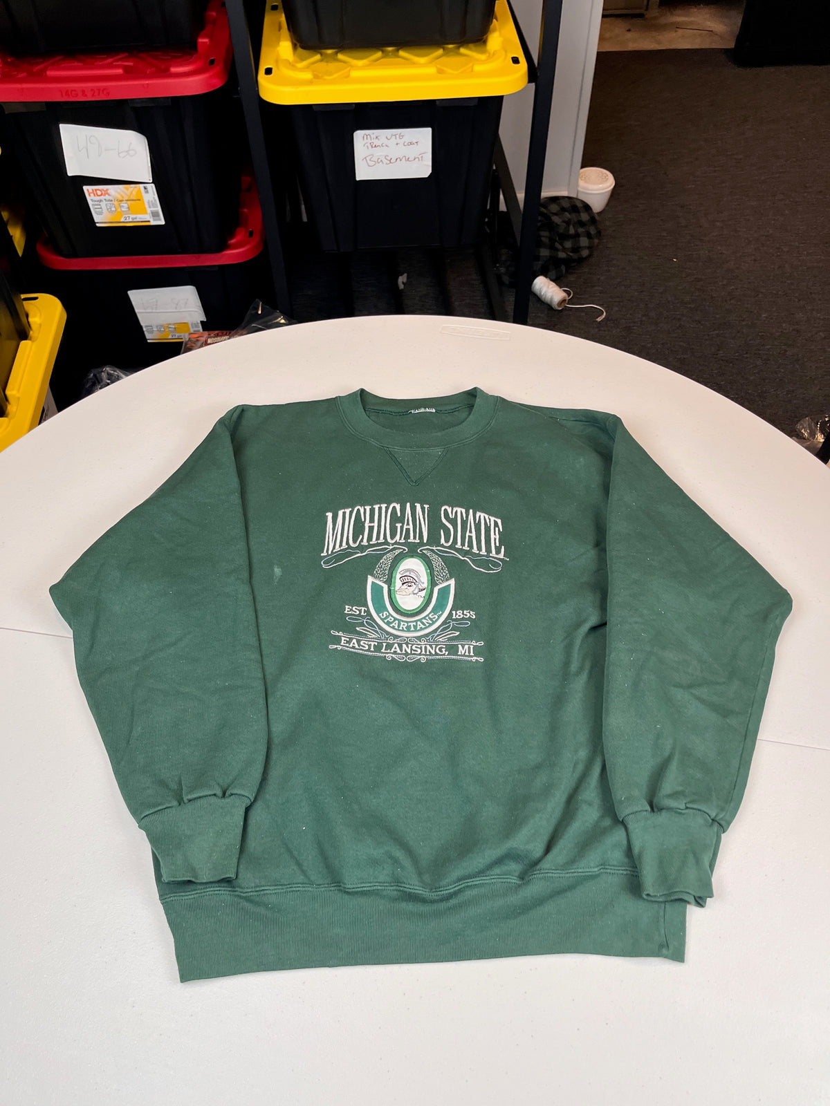 Vintage Michigan State Spartans Embroidered Crewneck Sweatshirt
