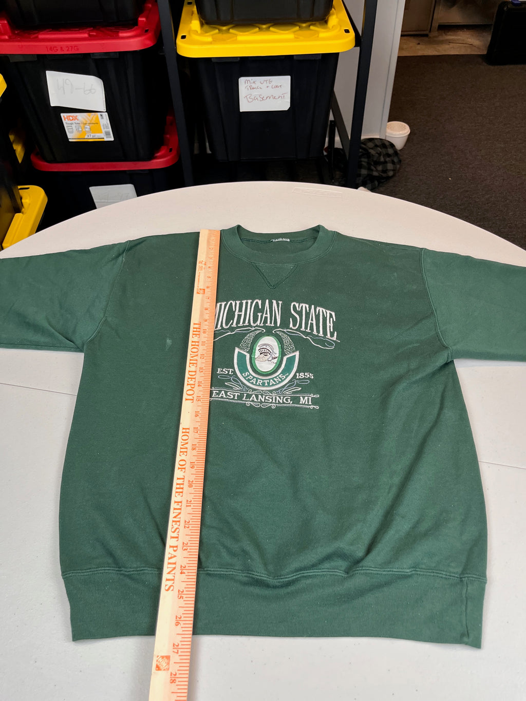 Vintage Michigan State Spartans Embroidered Crewneck Sweatshirt