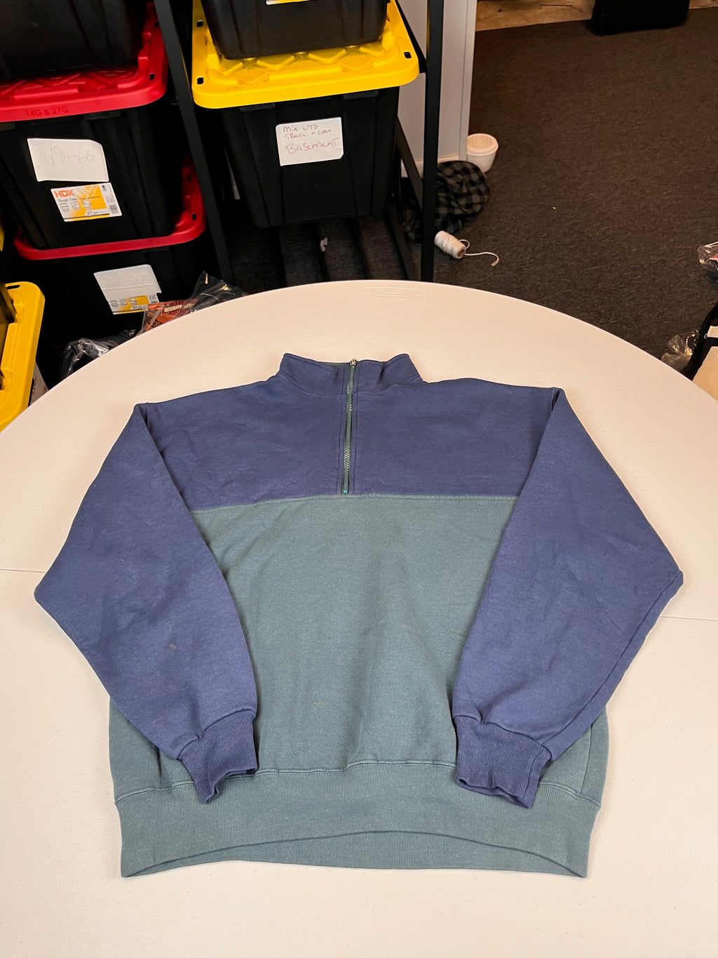 Vintage Russel Athletic Two-Tone Quarter-Zip Pullover