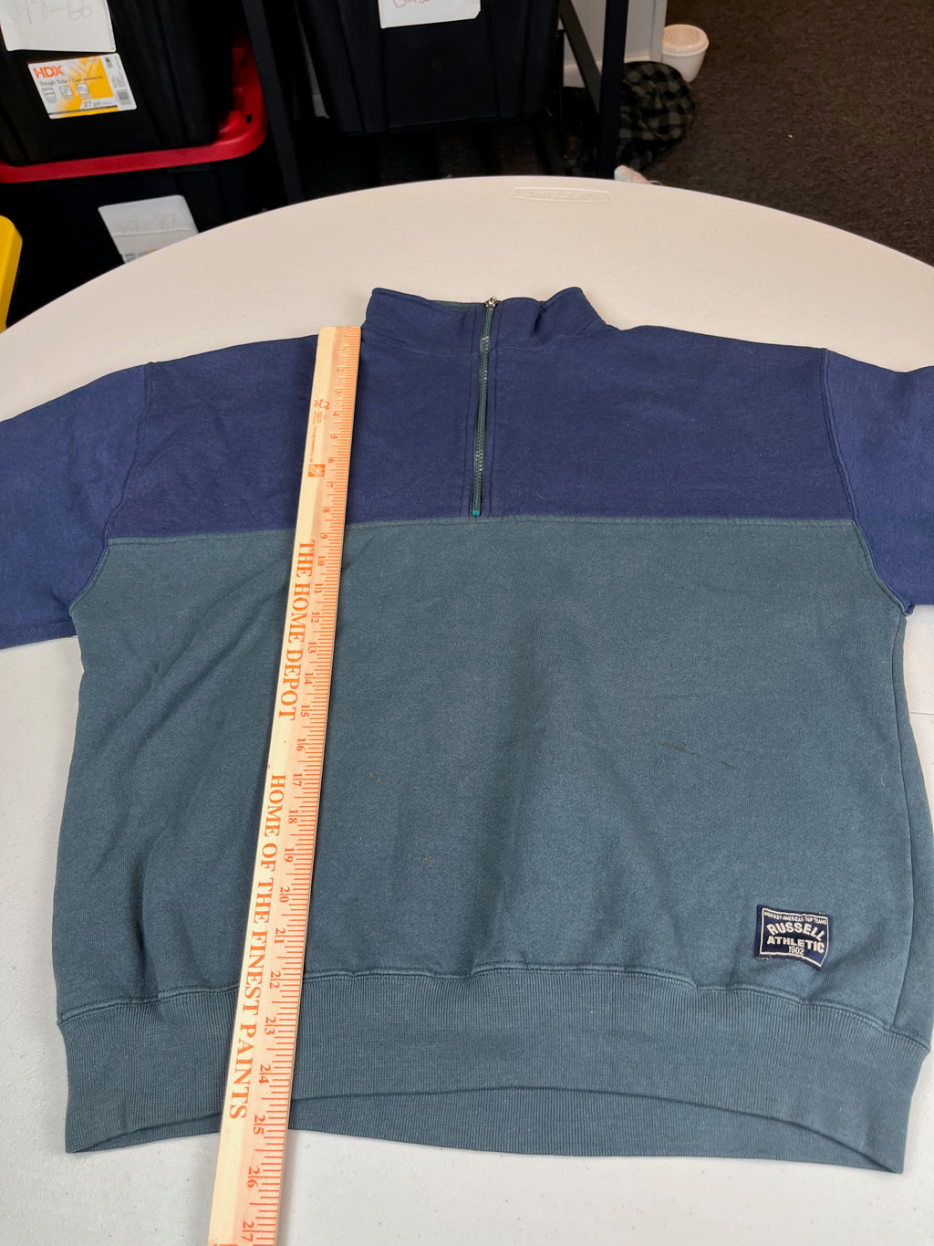 Vintage Russel Athletic Two-Tone Quarter-Zip Pullover