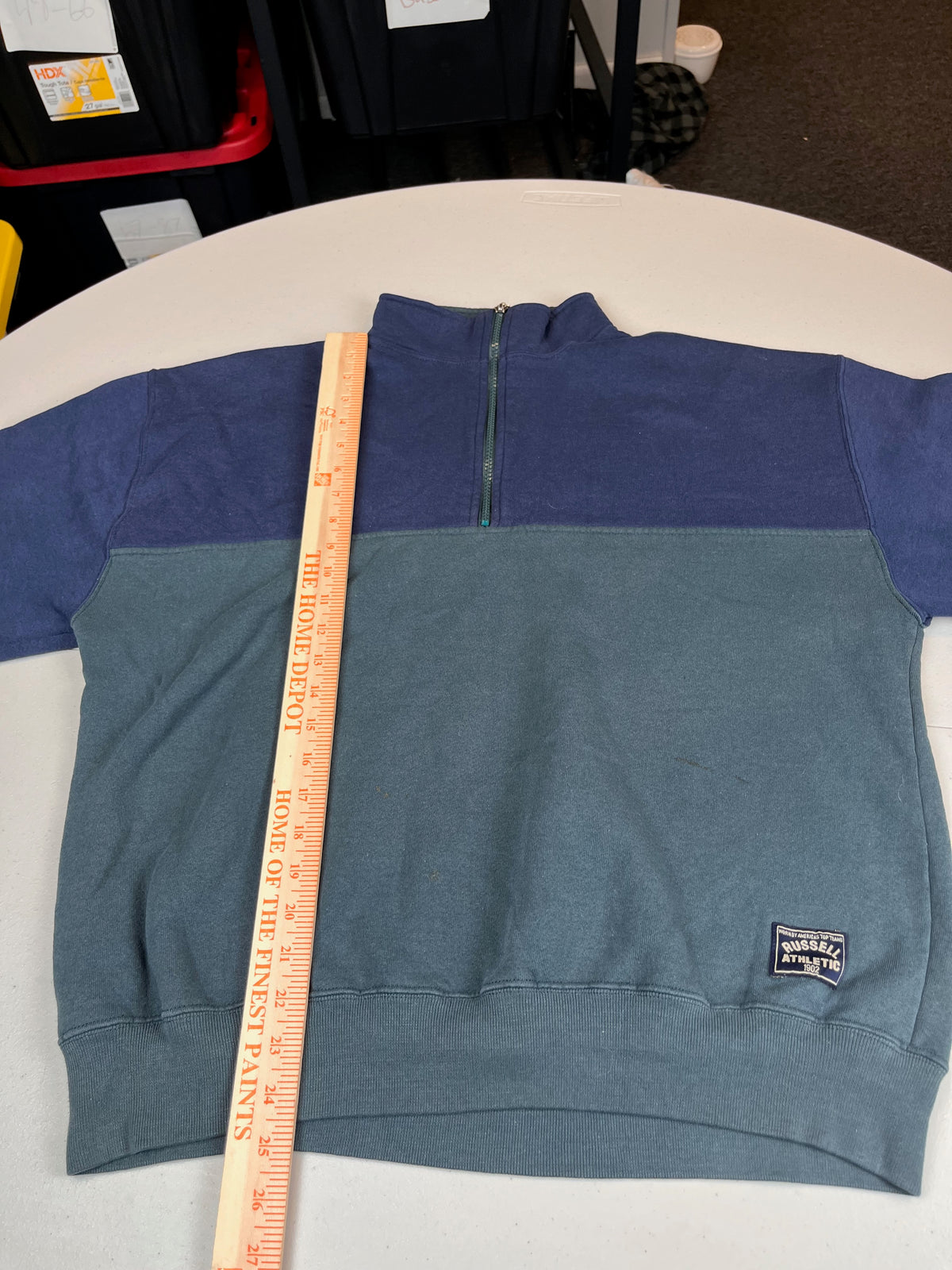 Vintage Russel Athletic Two-Tone Quarter-Zip Pullover