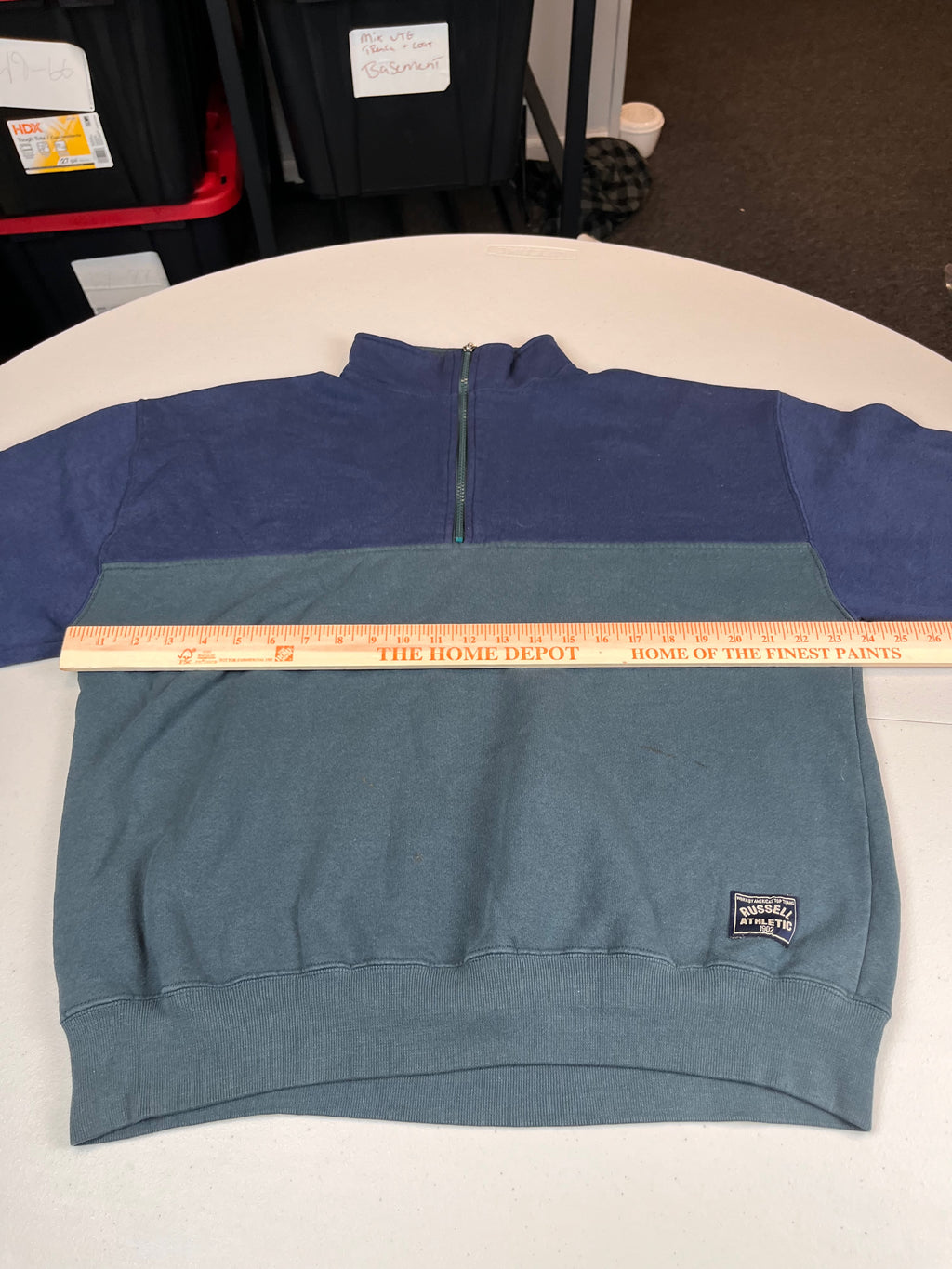 Vintage Russel Athletic Two-Tone Quarter-Zip Pullover