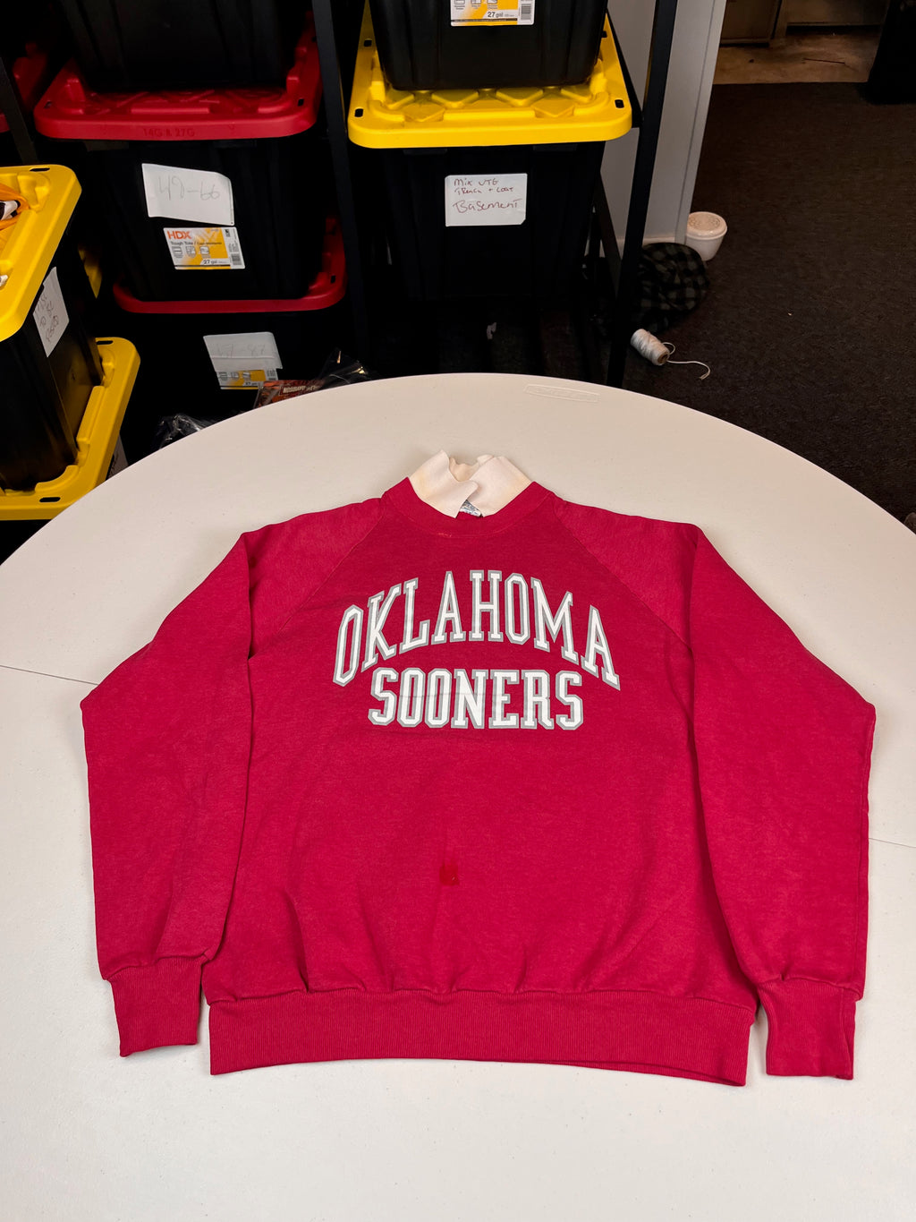 Vintage Oklahoma Sooners Layered Look Mock Neck Sweatshirt